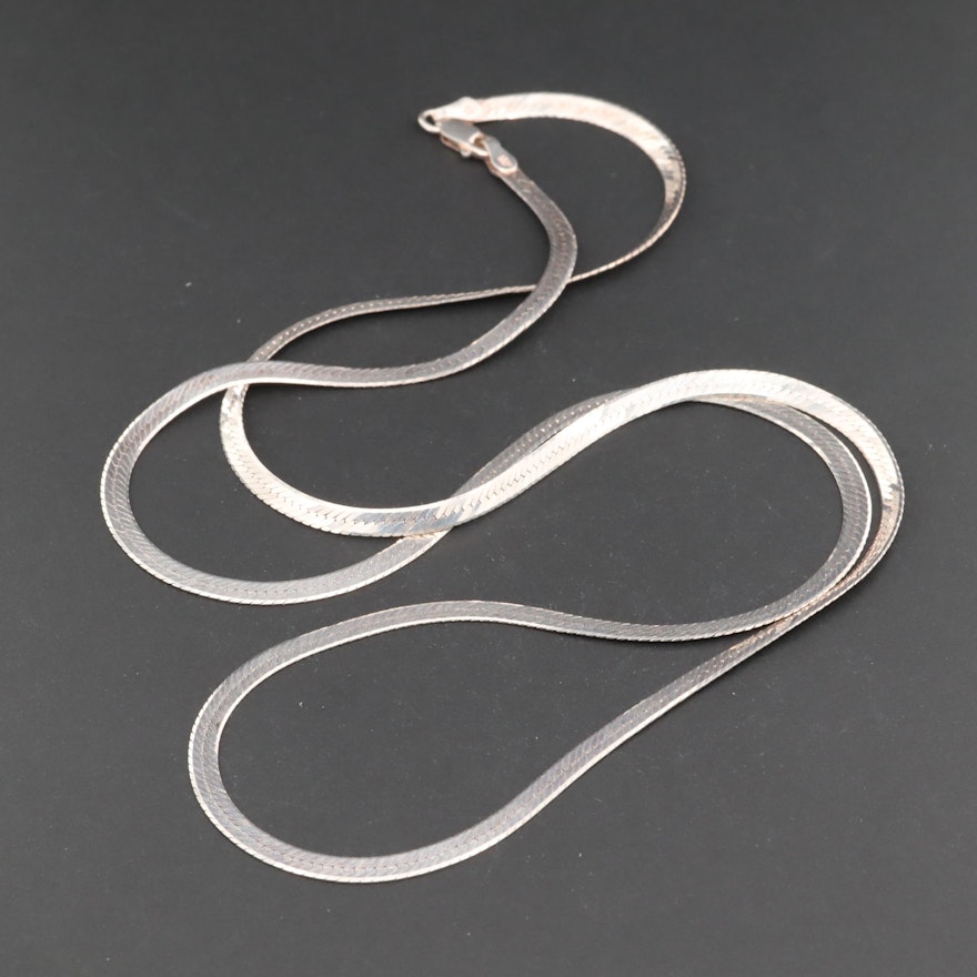 Sterling Silver Herringbone Necklace