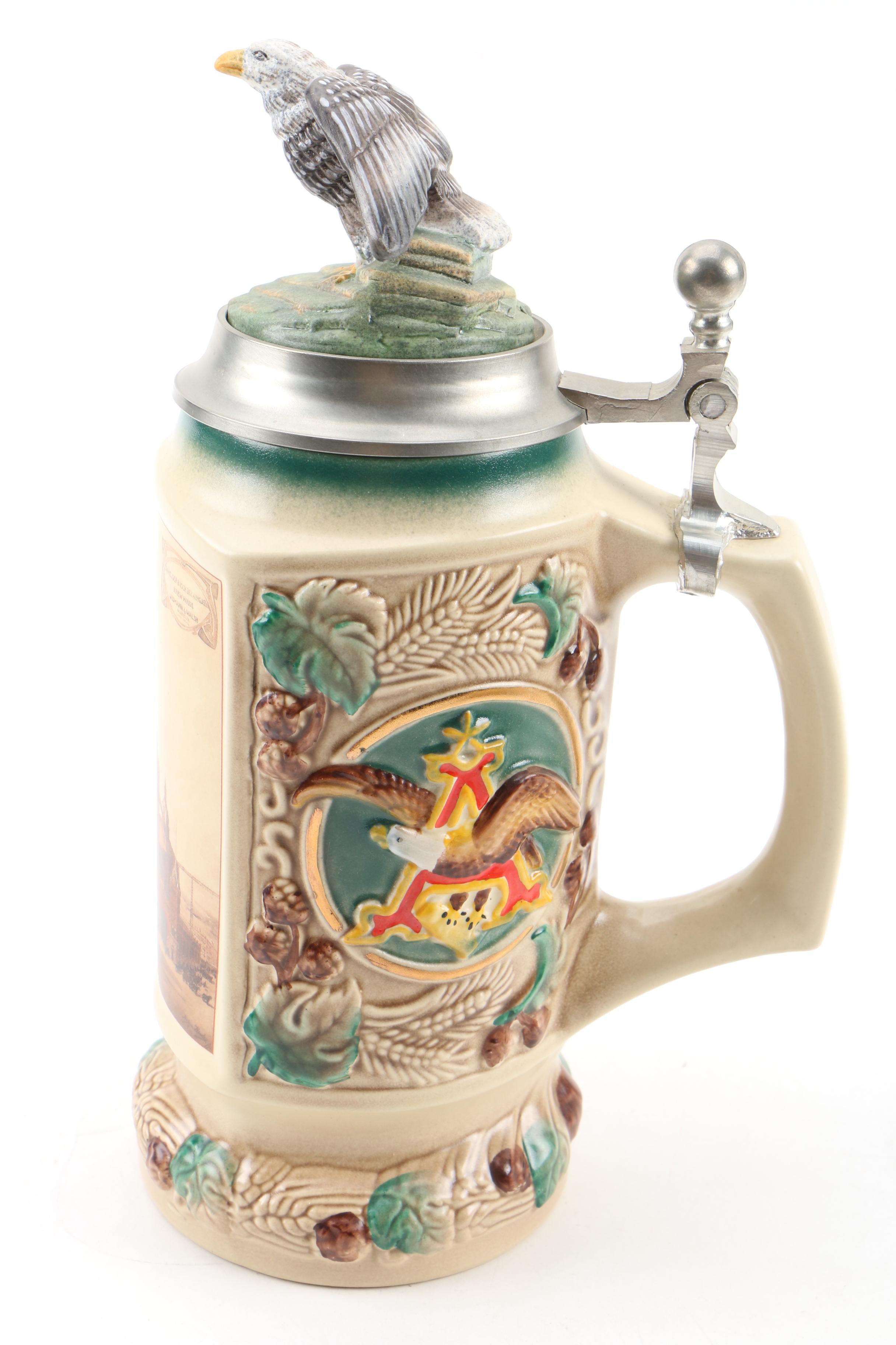 Anheuser-Busch and Yuengling Ceramic Beer Steins, 1990s