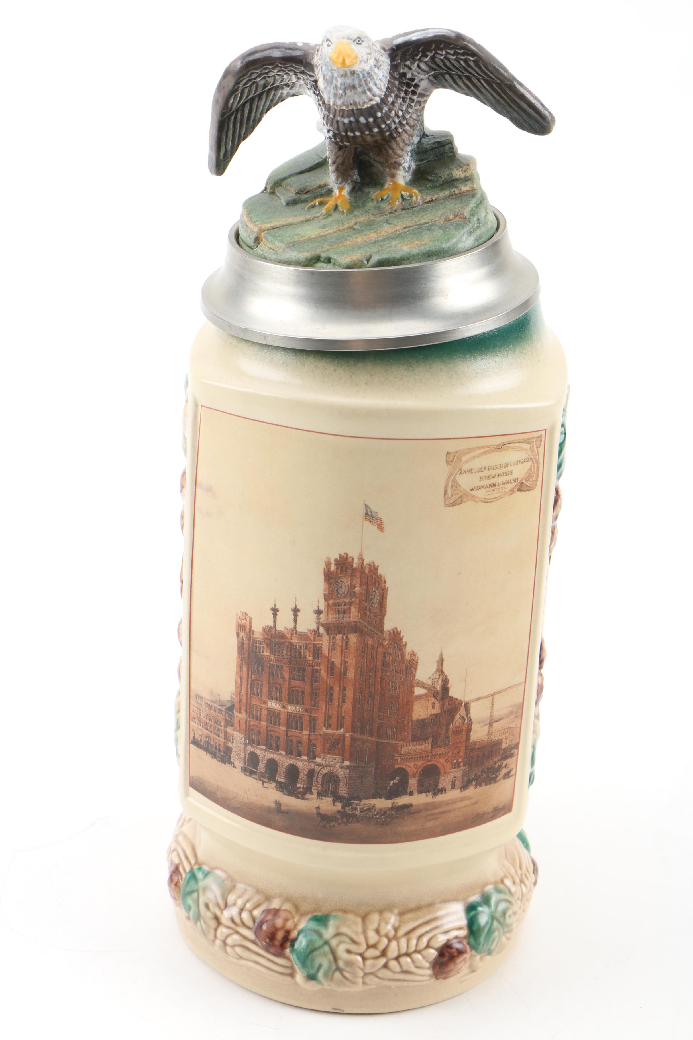 Anheuser-Busch and Yuengling Ceramic Beer Steins, 1990s