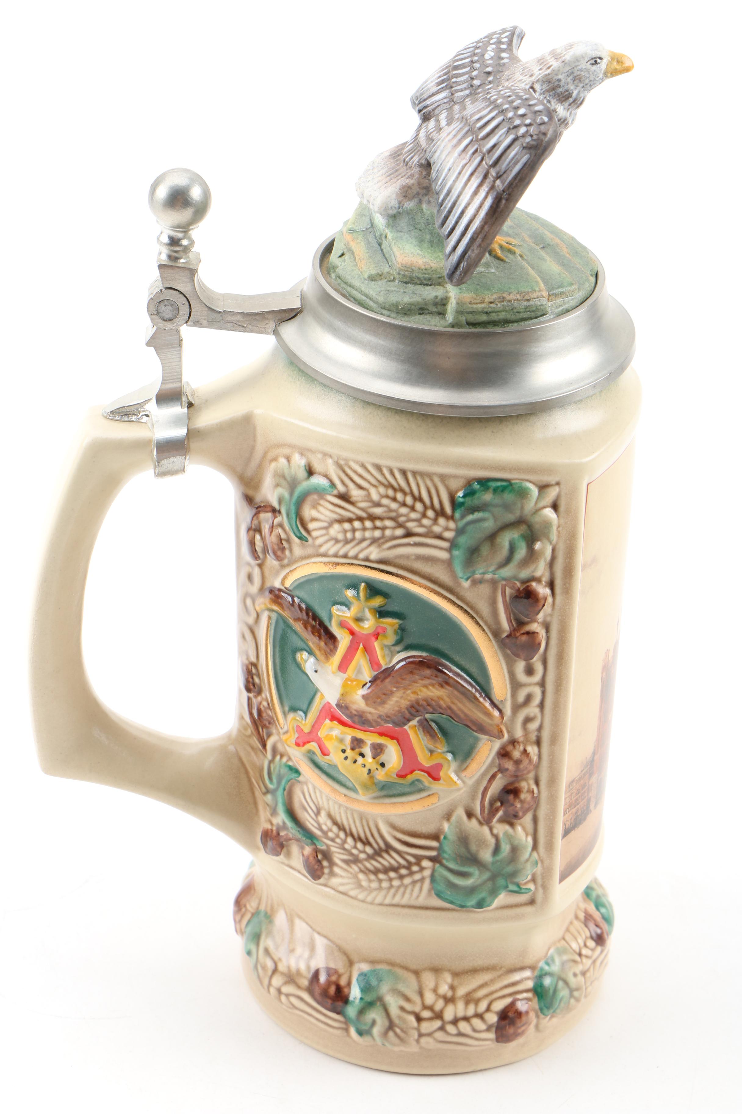 Anheuser-Busch and Yuengling Ceramic Beer Steins, 1990s