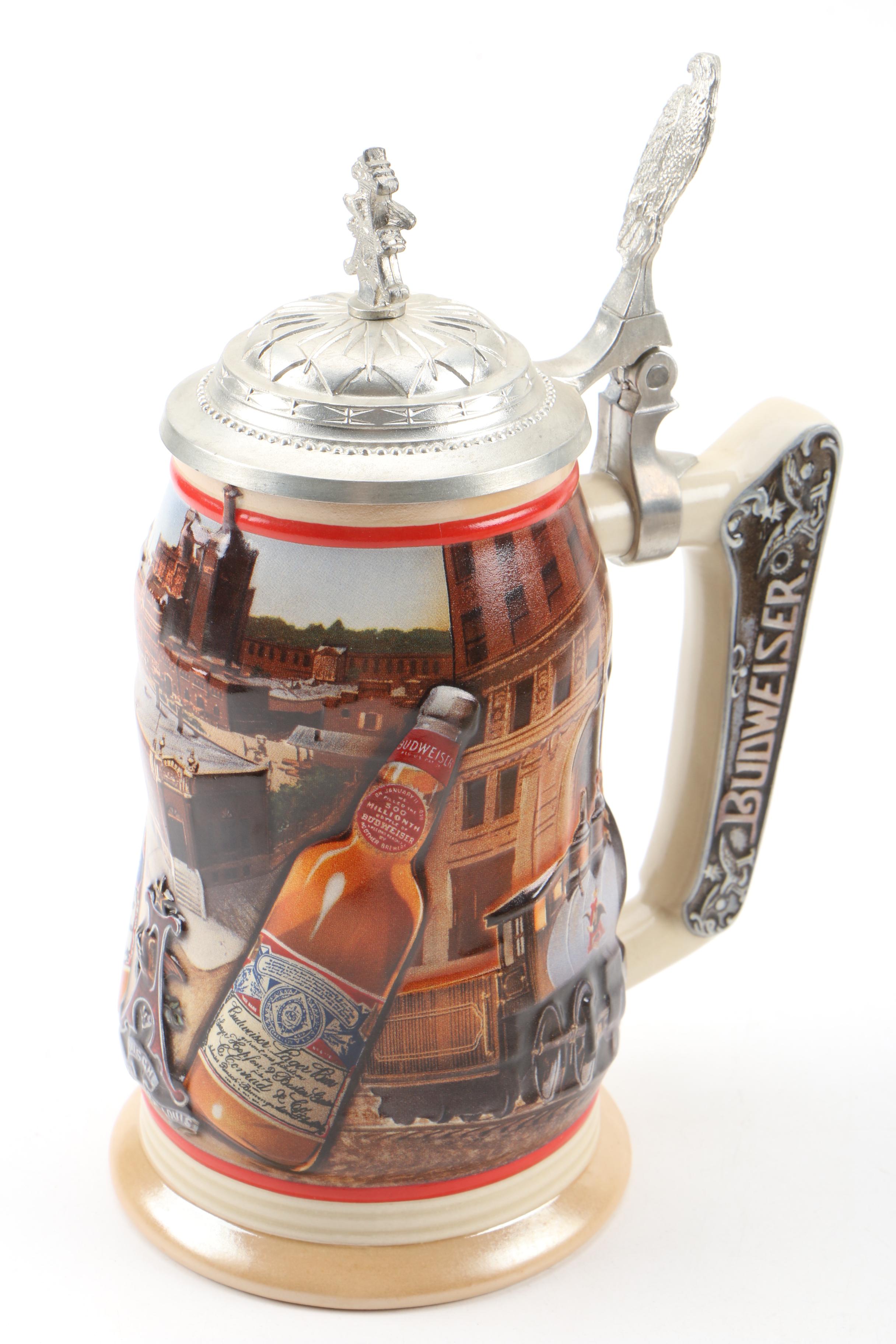 Anheuser-Busch and Yuengling Ceramic Beer Steins, 1990s