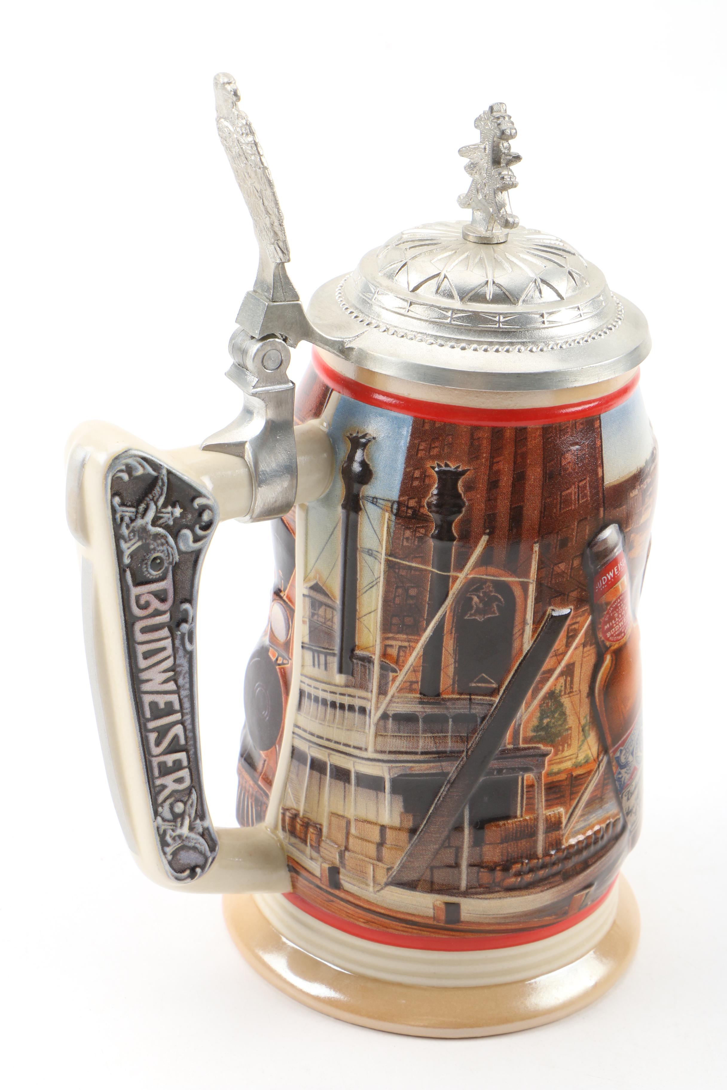 Anheuser-Busch and Yuengling Ceramic Beer Steins, 1990s