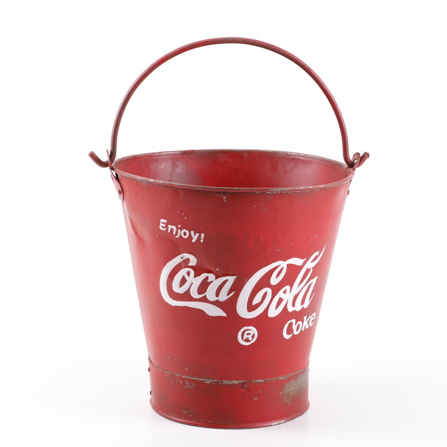 Vintage Coca-Cola Painted Metal Bucket