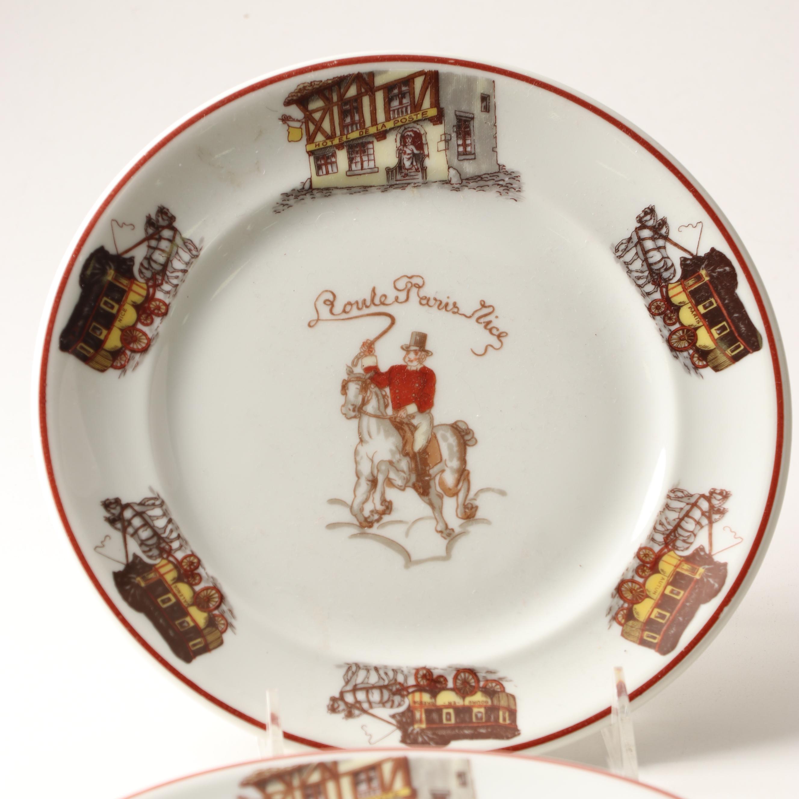 Theodore Haviland Limoges France "Roule Paris Nice" Luncheon and Dessert Plates