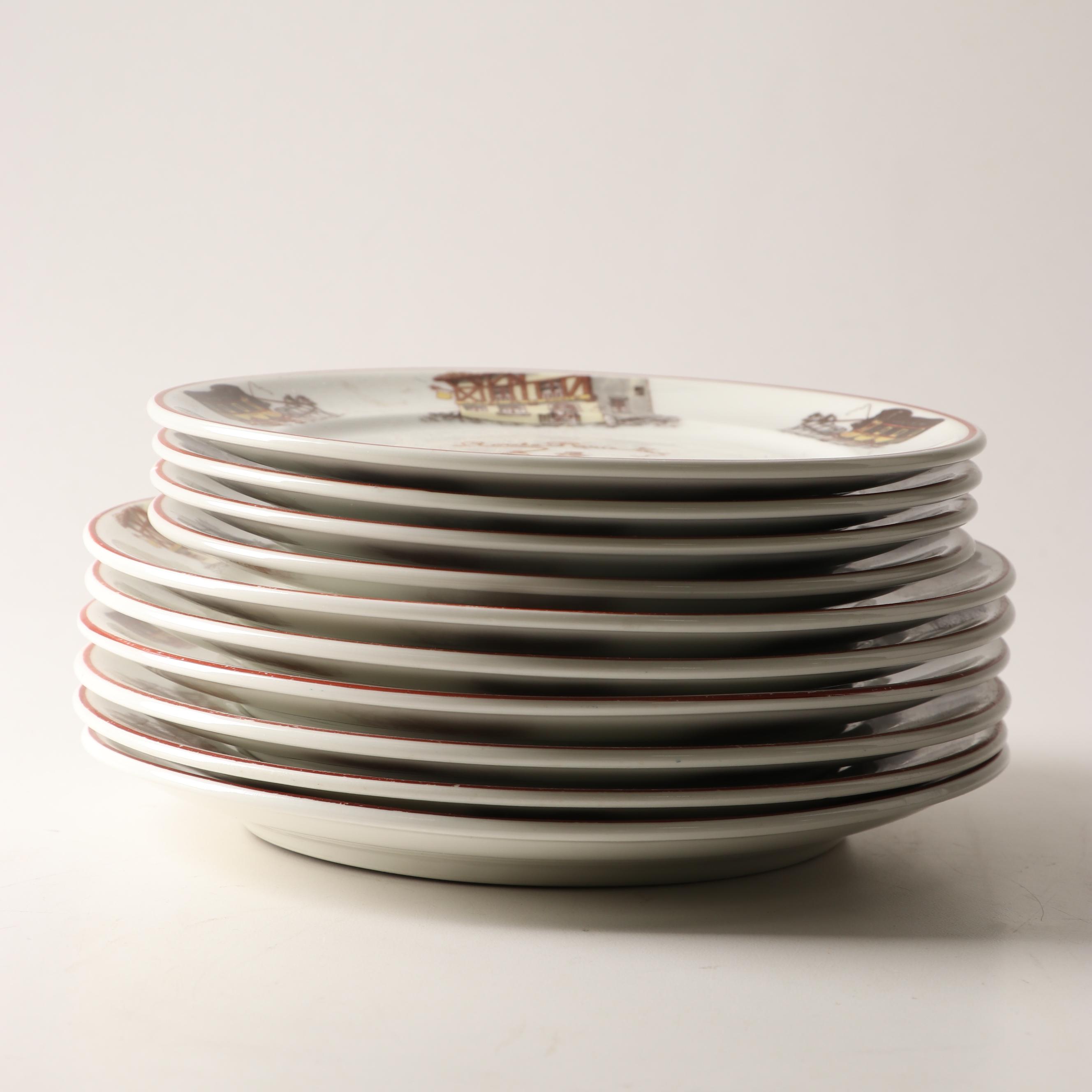 Theodore Haviland Limoges France "Roule Paris Nice" Luncheon and Dessert Plates