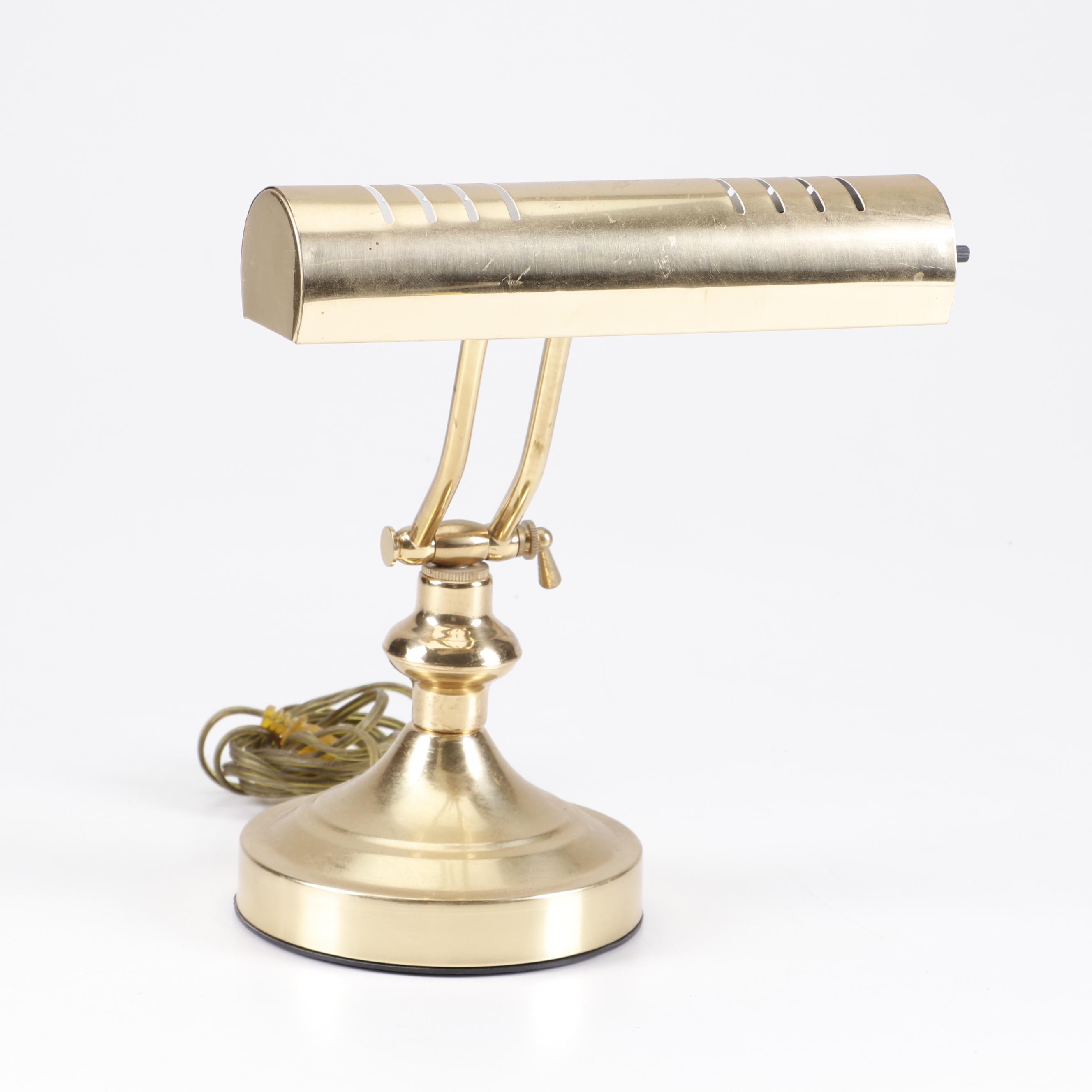 Brass Adjustable Piano Lamp, Contemporary