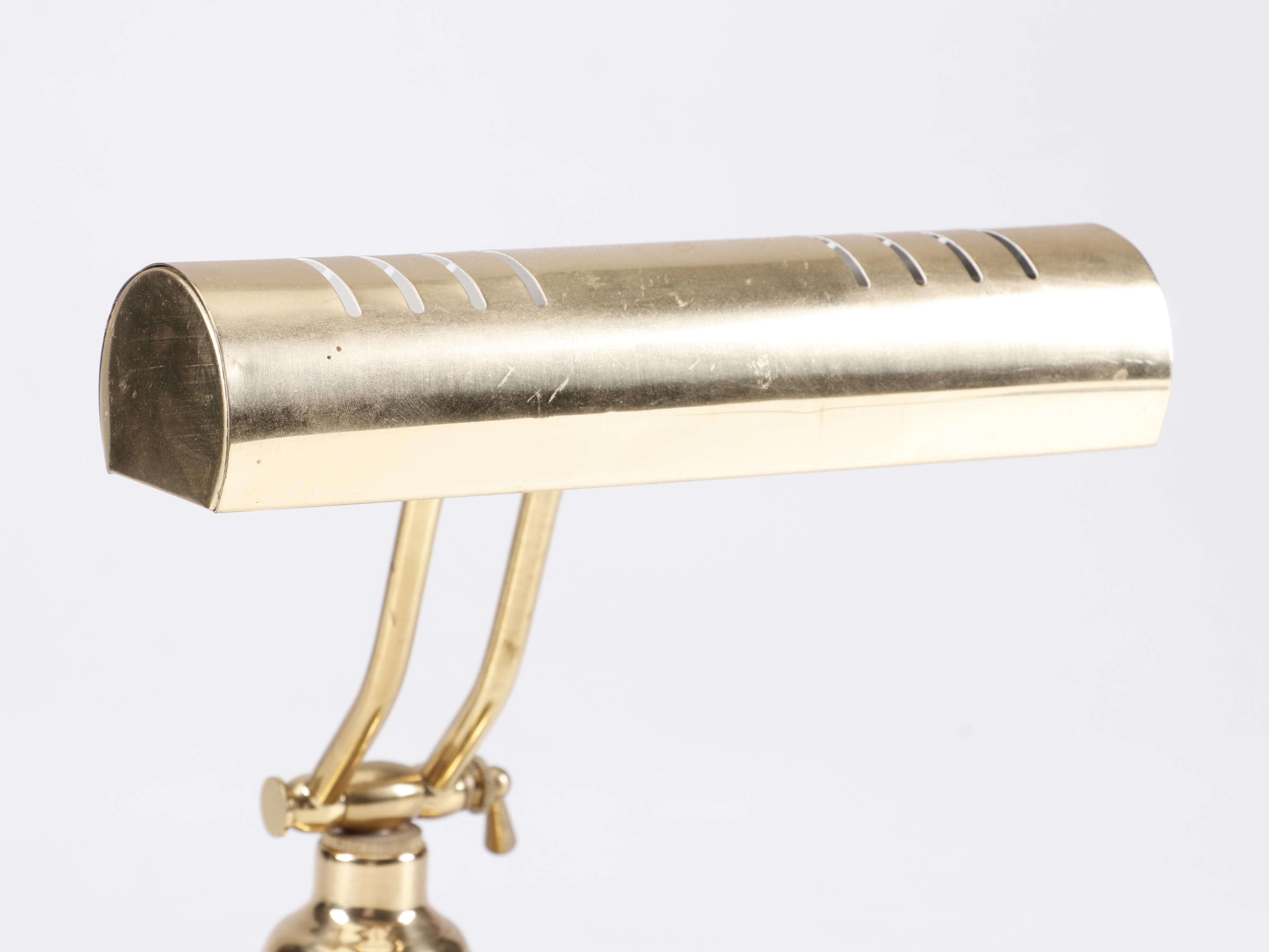 Brass Adjustable Piano Lamp, Contemporary