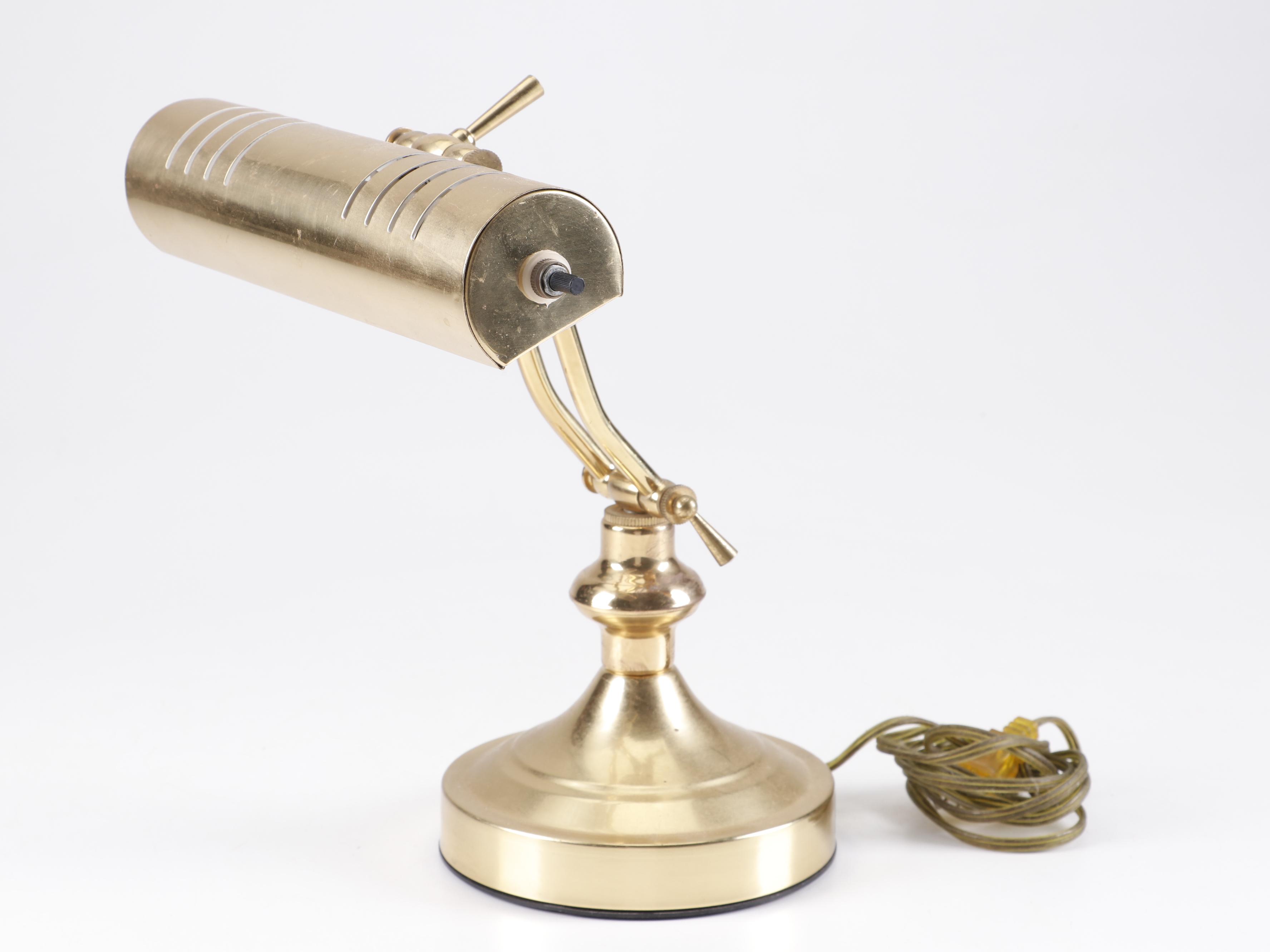 Brass Adjustable Piano Lamp, Contemporary