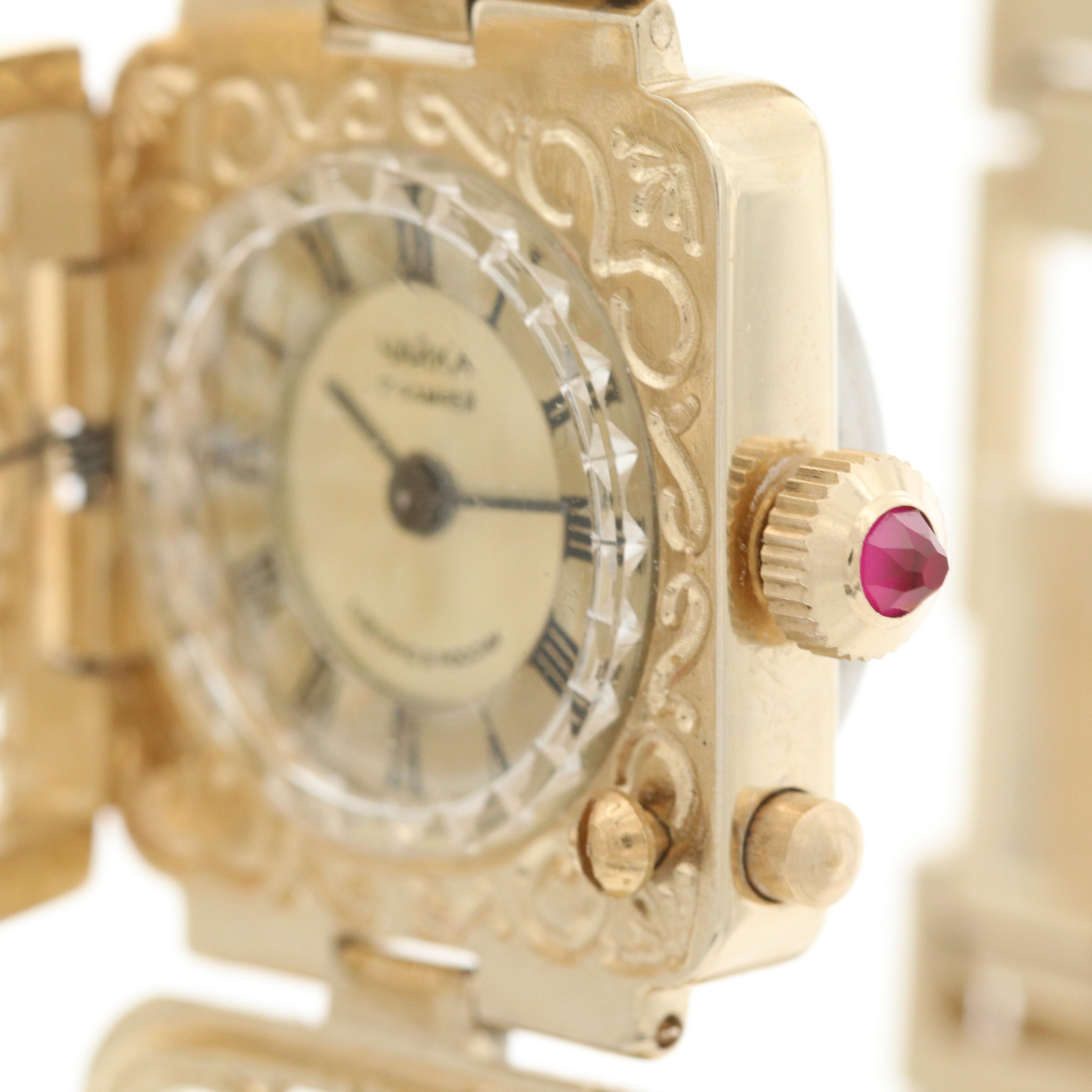 Yanka Russian Made Ornate Watch With Synthetic Ruby Crown