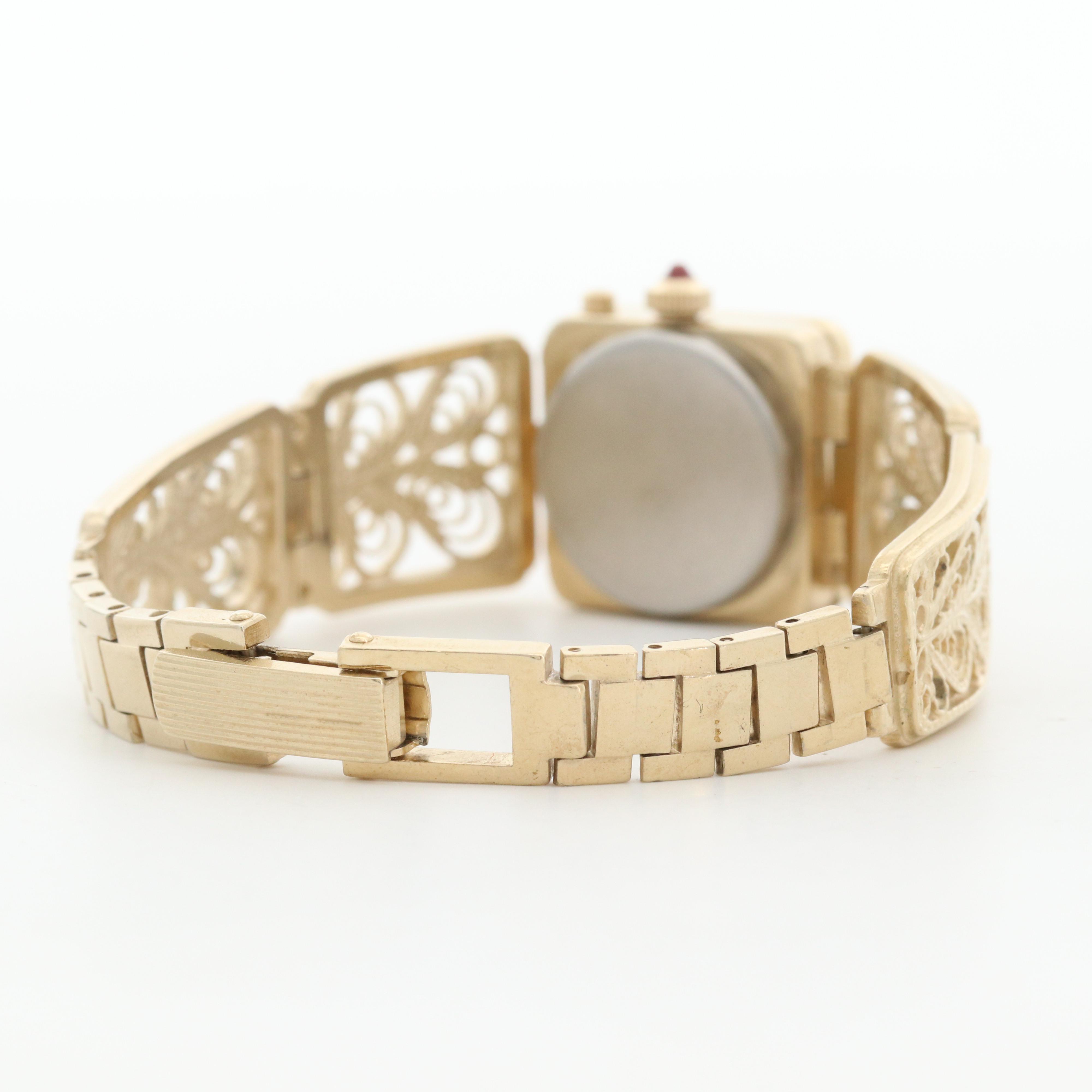 Yanka Russian Made Ornate Watch With Synthetic Ruby Crown