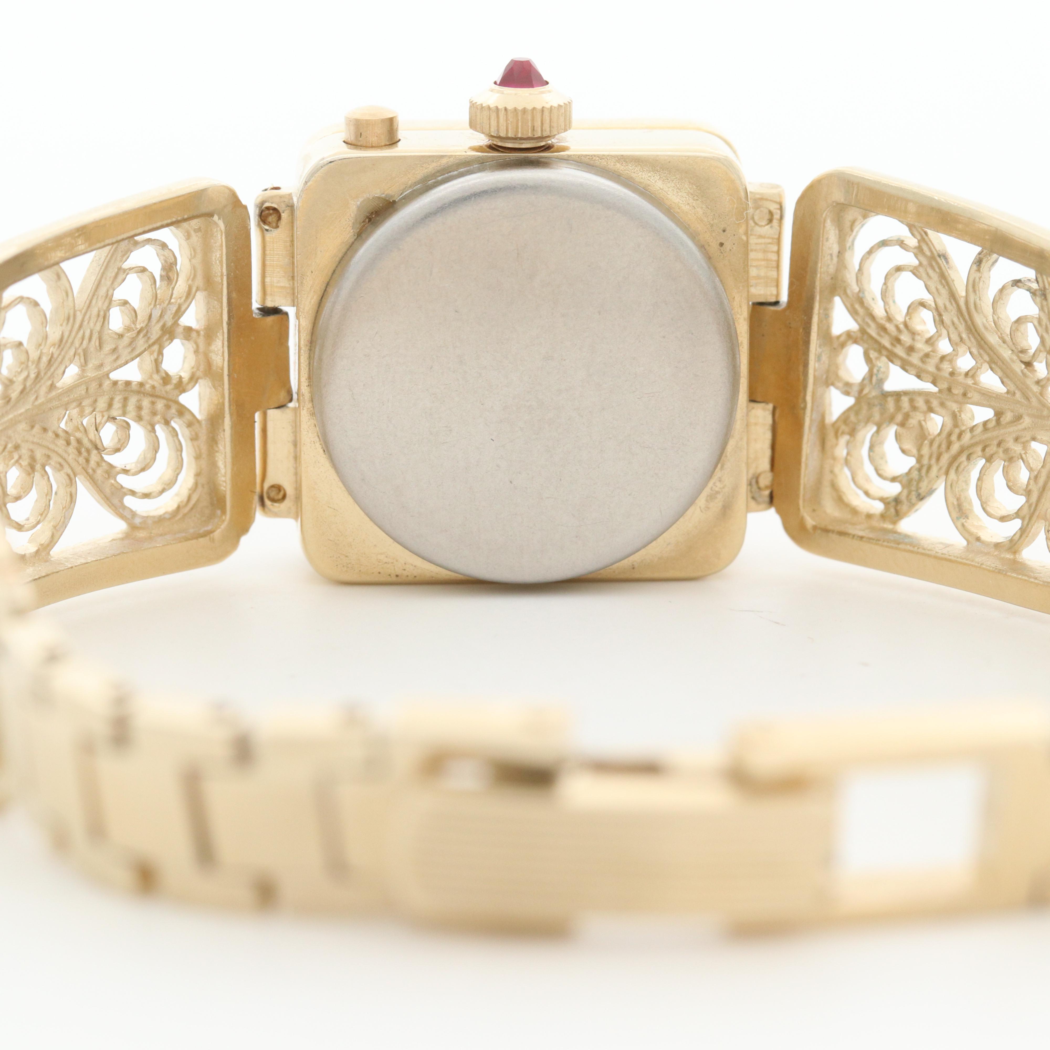 Yanka Russian Made Ornate Watch With Synthetic Ruby Crown