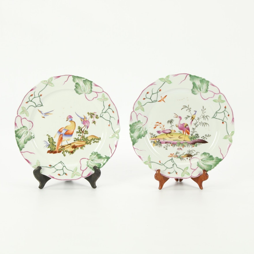 Chinese Ceramic Tropical Bird Motif Decorative Plates