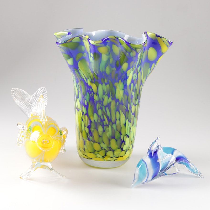 Contemporary Tropical Themed Art Glass