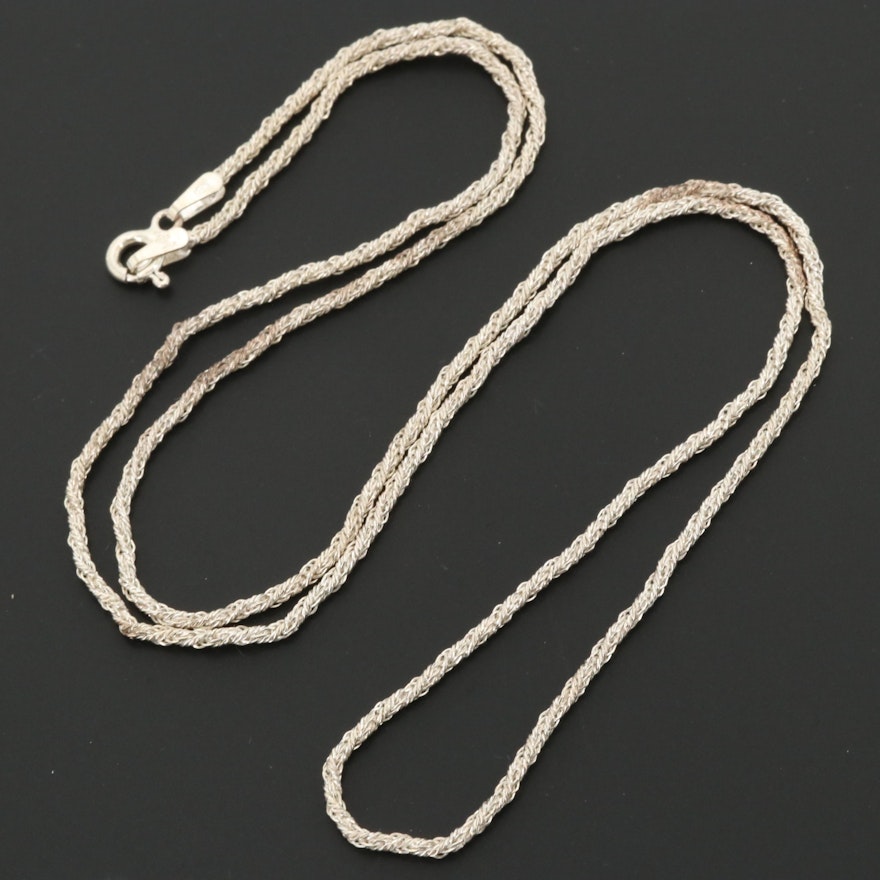 Sterling Silver Twisted Chain Necklace