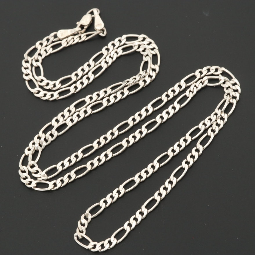 Sterling Silver Figaro Chain Necklace