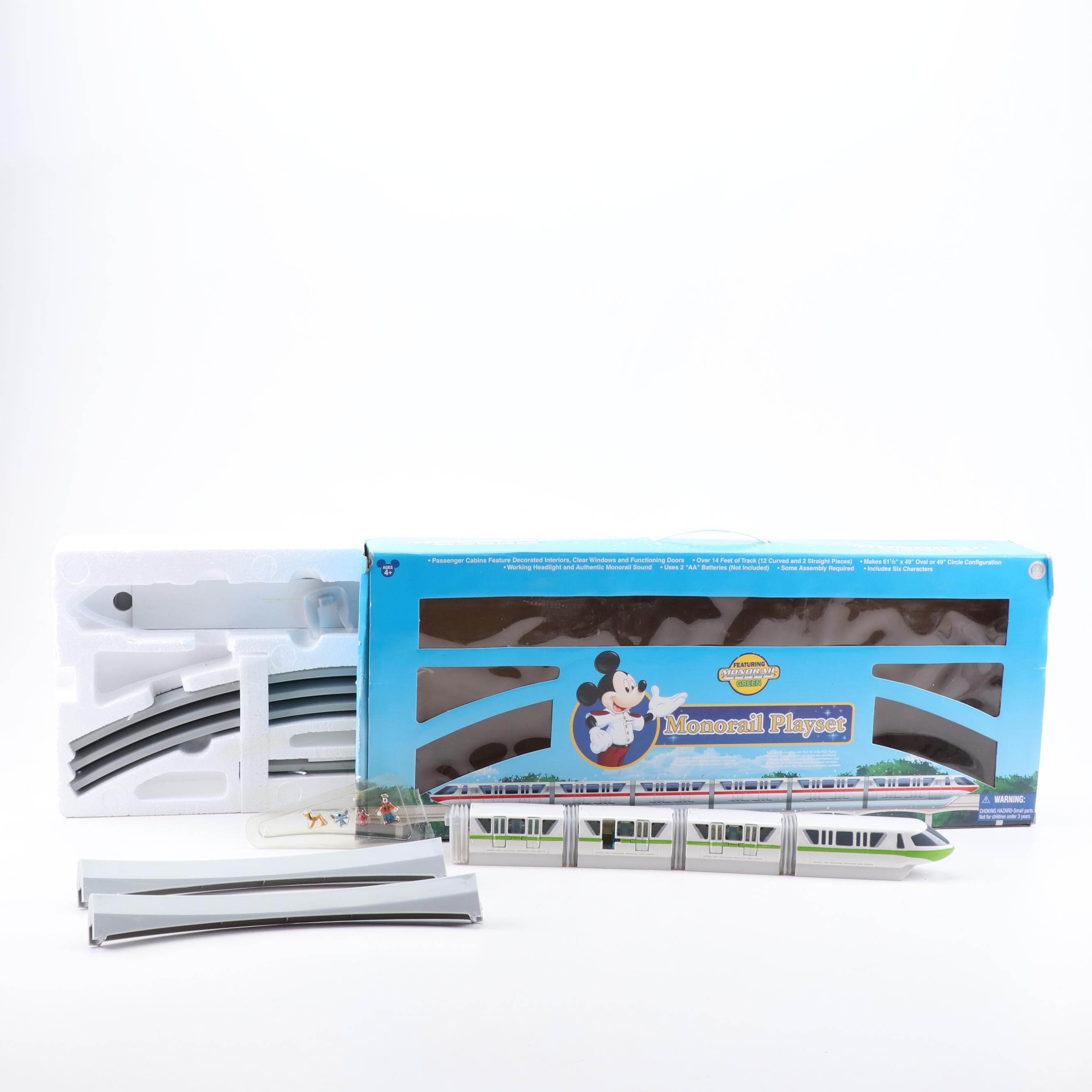 Disney Holiday Platter and Toy Monorail Train