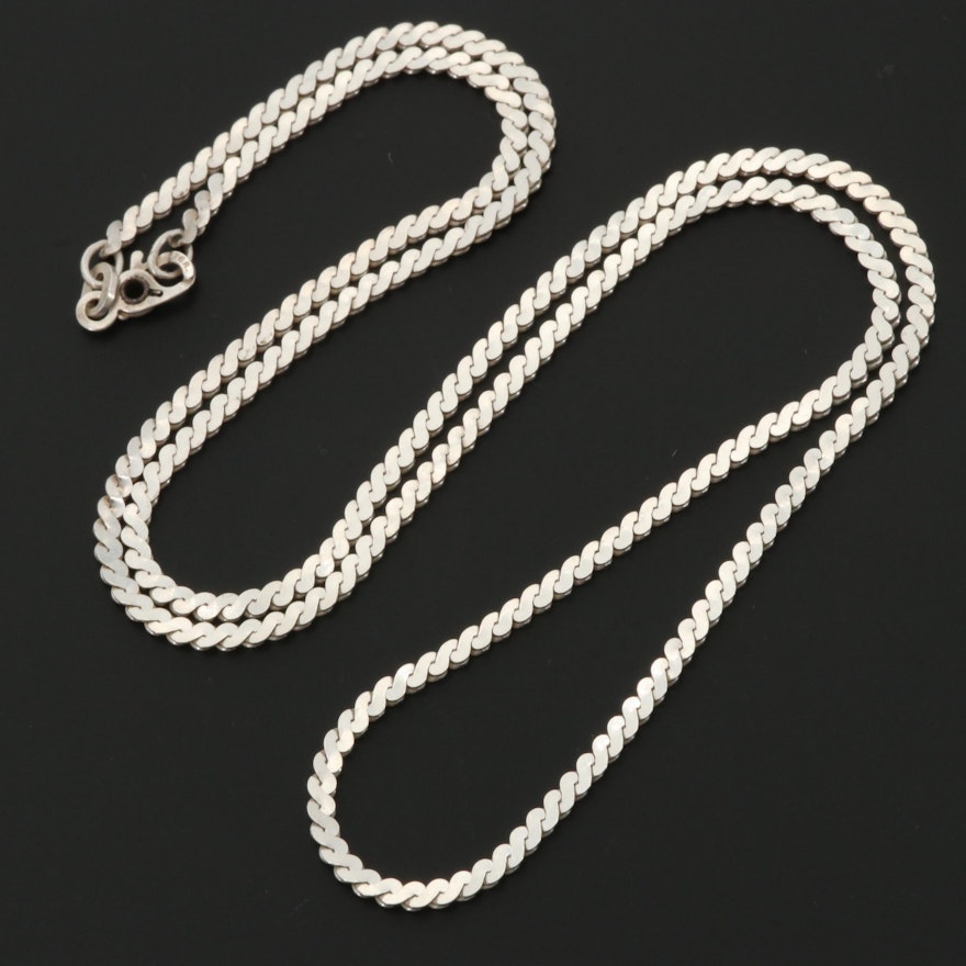 Sterling Silver Serpentine Chain Necklace