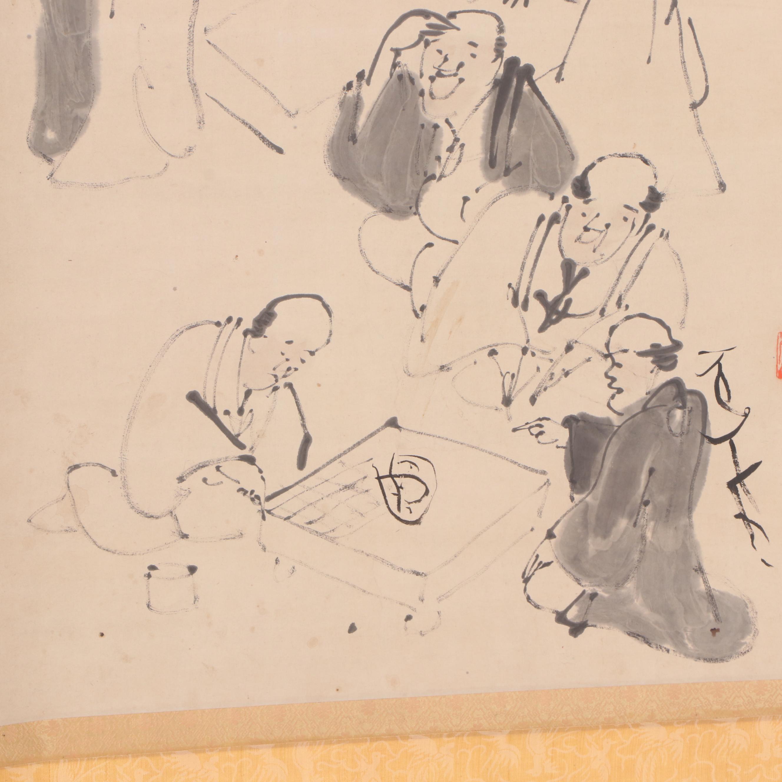 Yokoi Kinkoku Watercolor Hanging Scroll