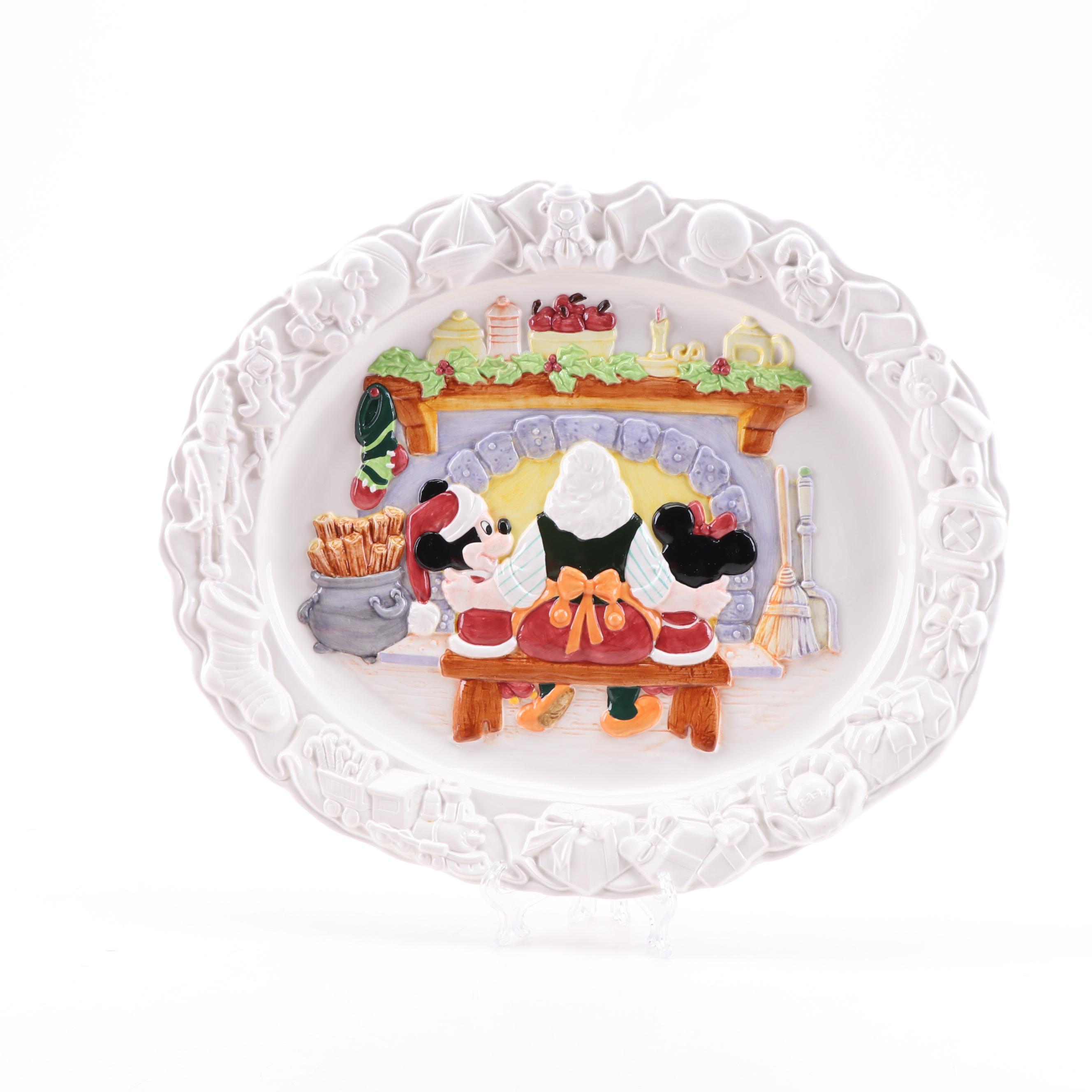 Disney Holiday Platter and Toy Monorail Train