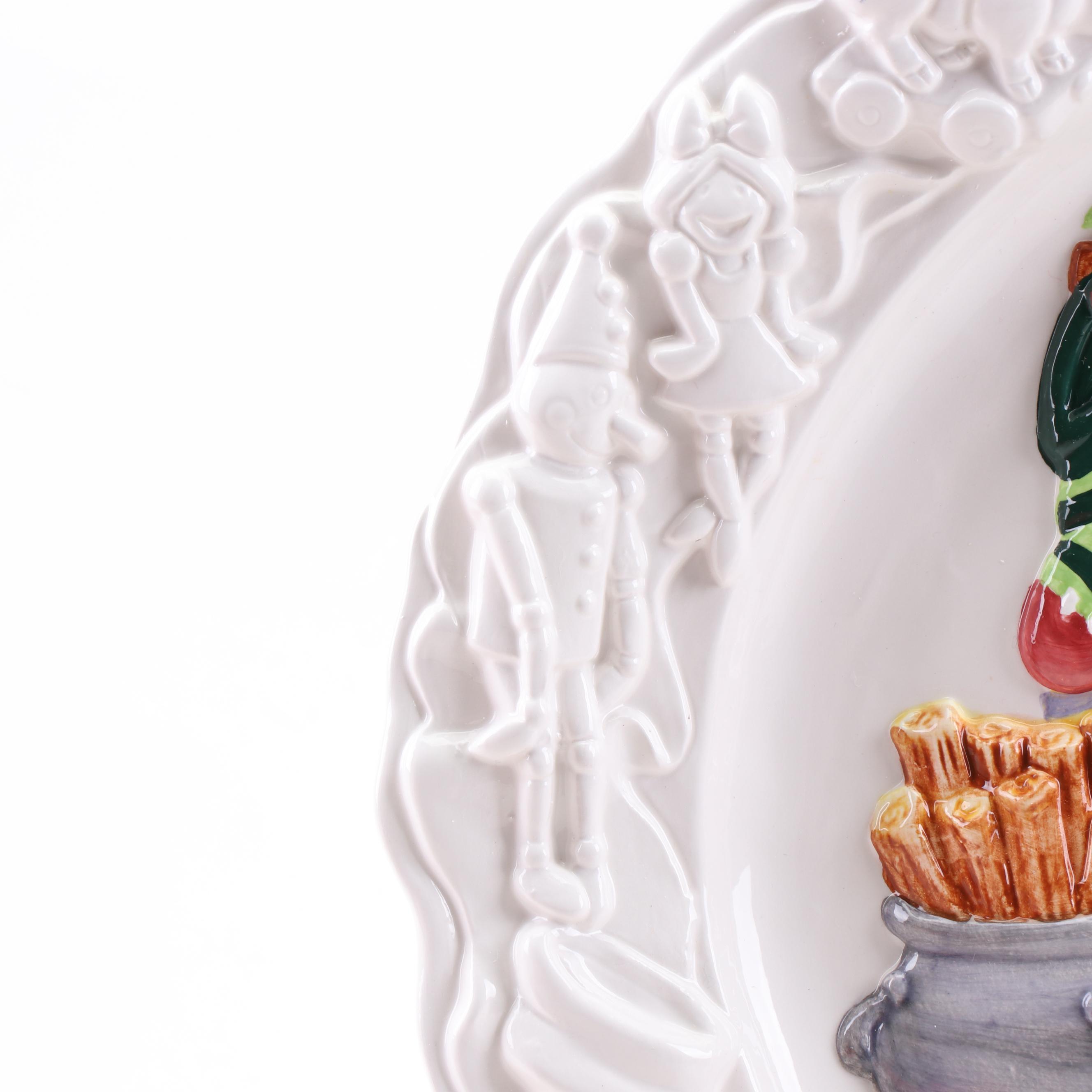 Disney Holiday Platter and Toy Monorail Train