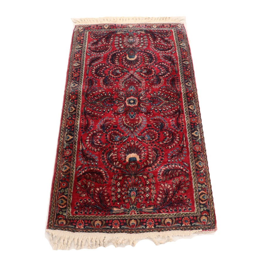 Hand-Knotted Persian Sarouk Wool Rug