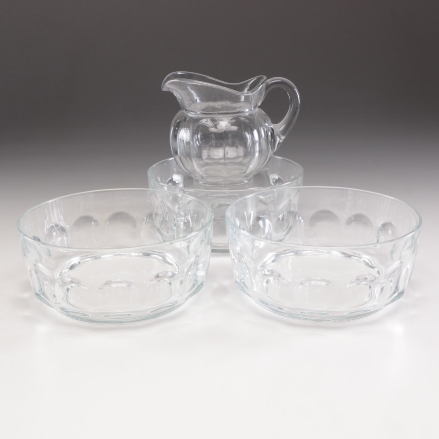 Arcoroc Glass Center Bowls with Pitcher
