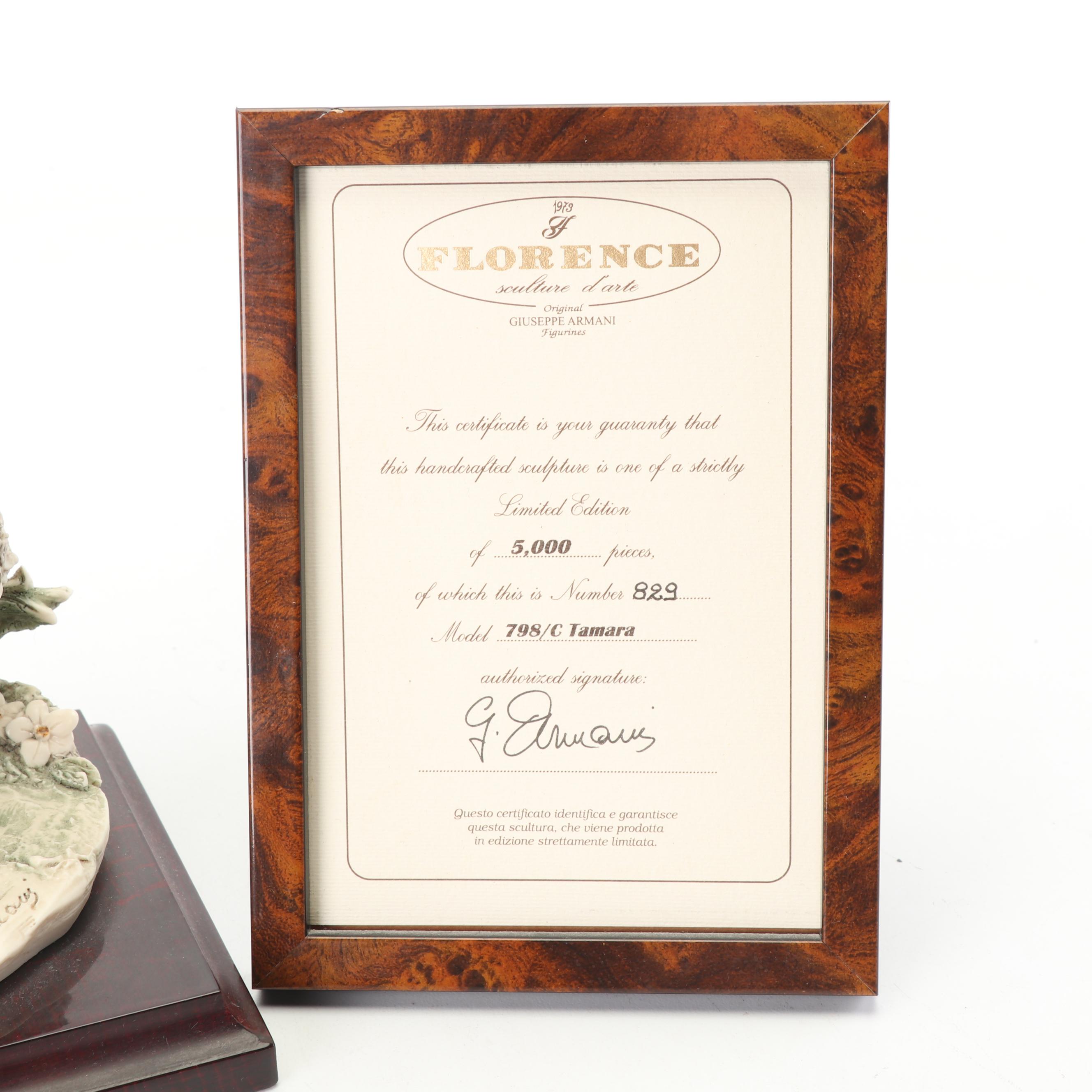 Giuseppi Armani "Tamara" Florence sculture d'arte Figurine