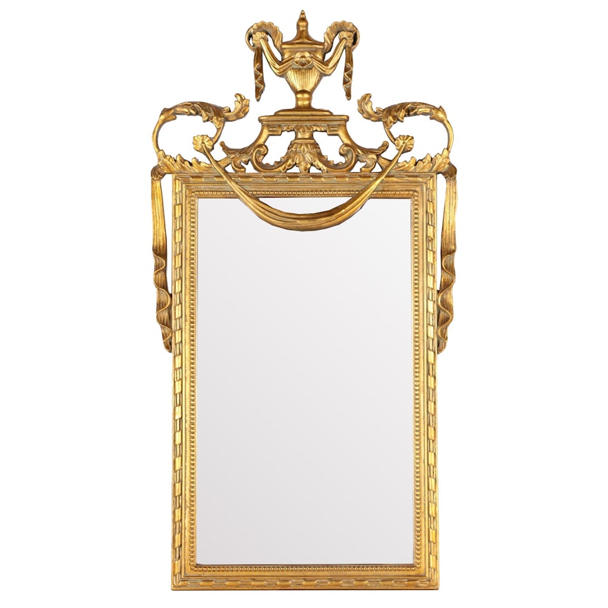 Reproduction Neoclassical Style Gilt FInished Composition Mirror, Contemporary