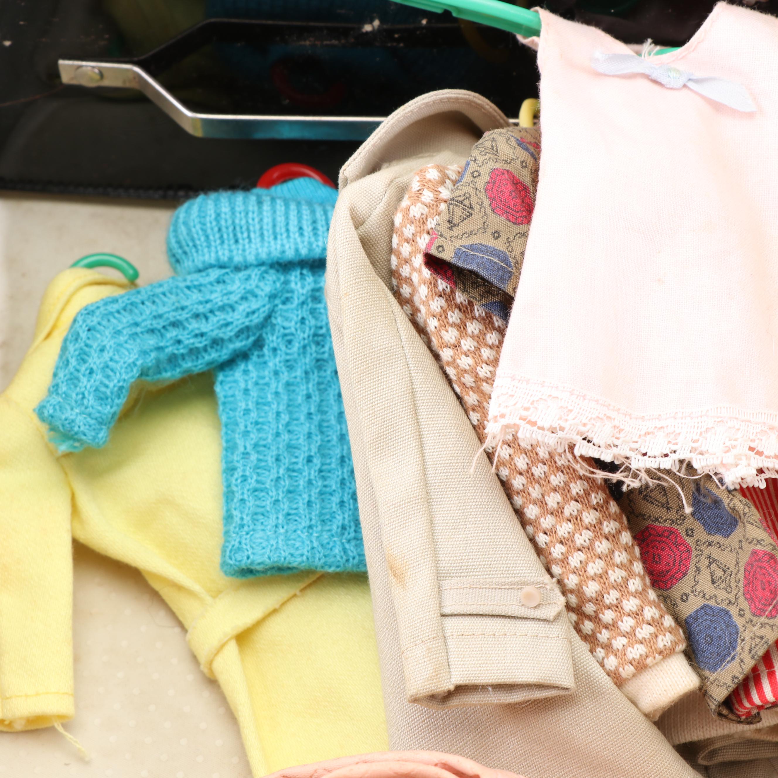 Vintage Barbie Dolls, Clothing, and "Ponytail" Wardrobe Carrying Case, 1960s