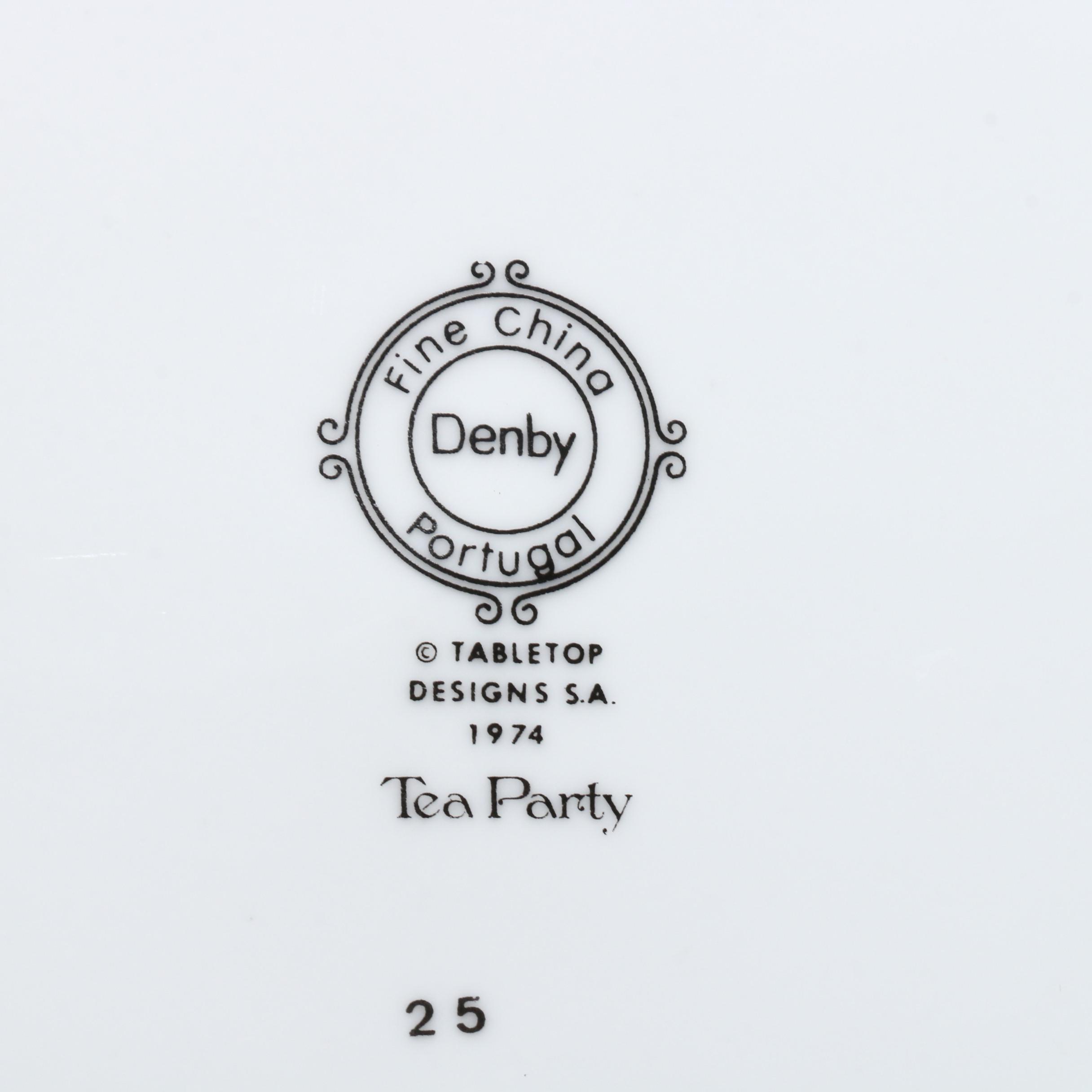 Denby "Tea Party" Floral China Dinnerware, Mid to Late 20th Century