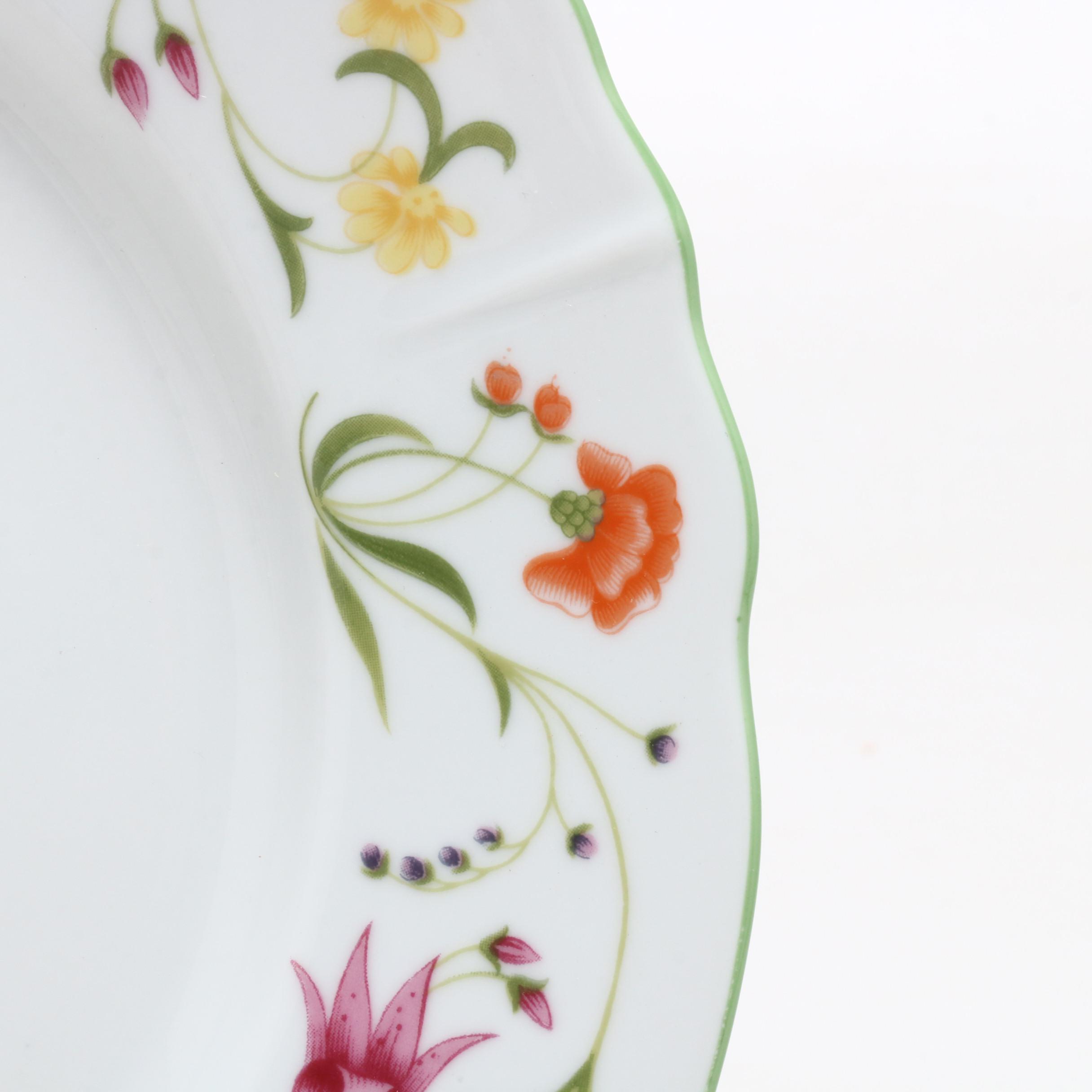 Denby "Tea Party" Floral China Dinnerware, Mid to Late 20th Century