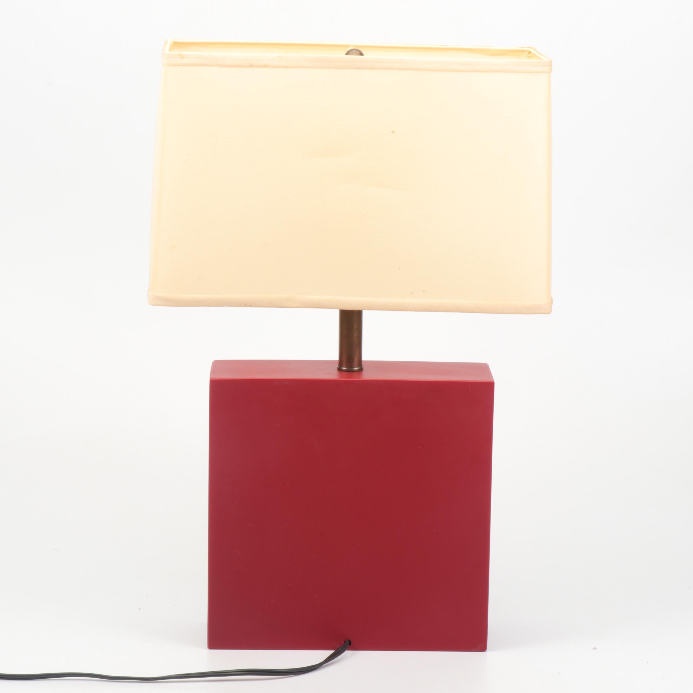 Martha Sturdy Red Resin Sculptural Table Lamp, Late 20th Century