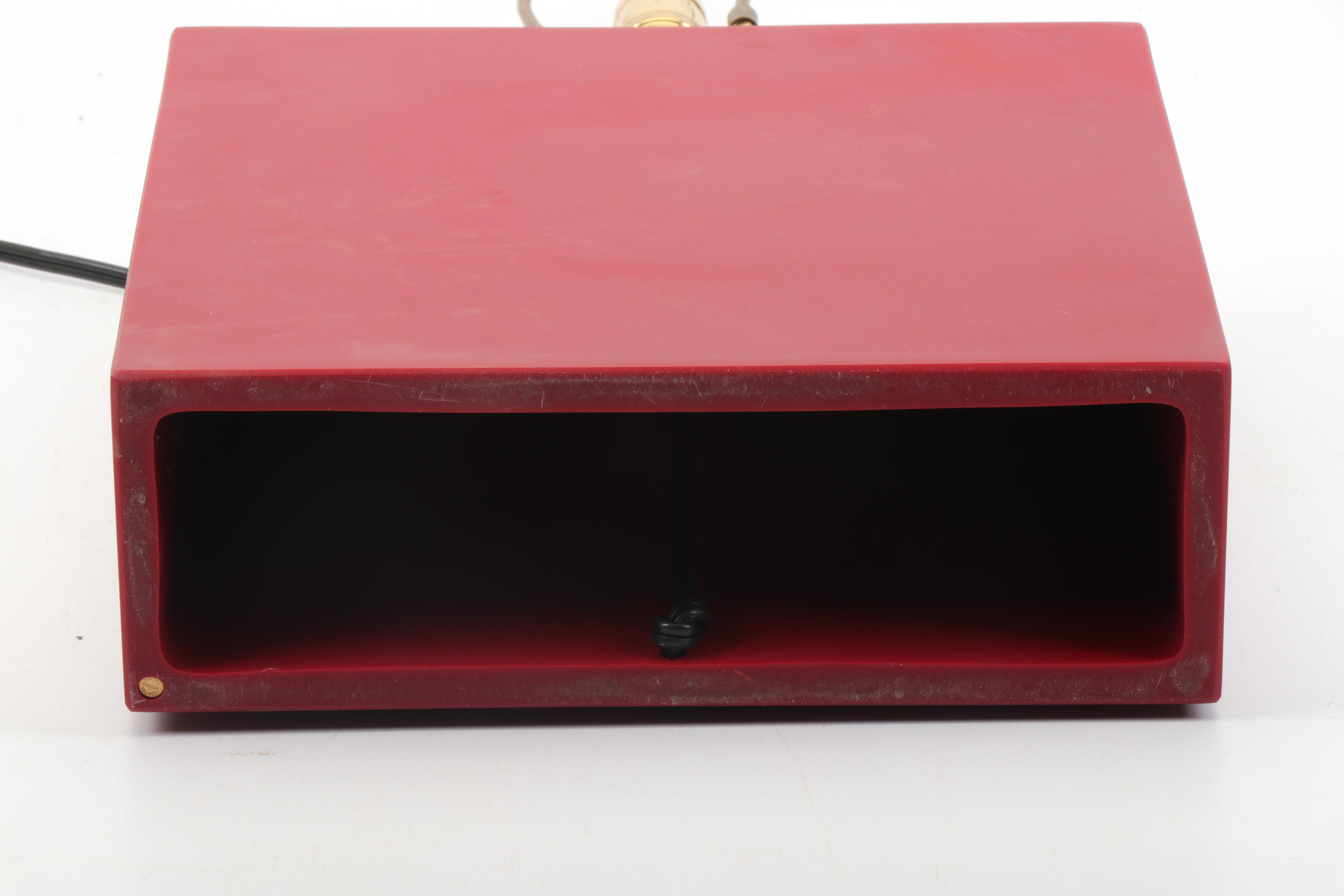 Martha Sturdy Red Resin Sculptural Table Lamp, Late 20th Century