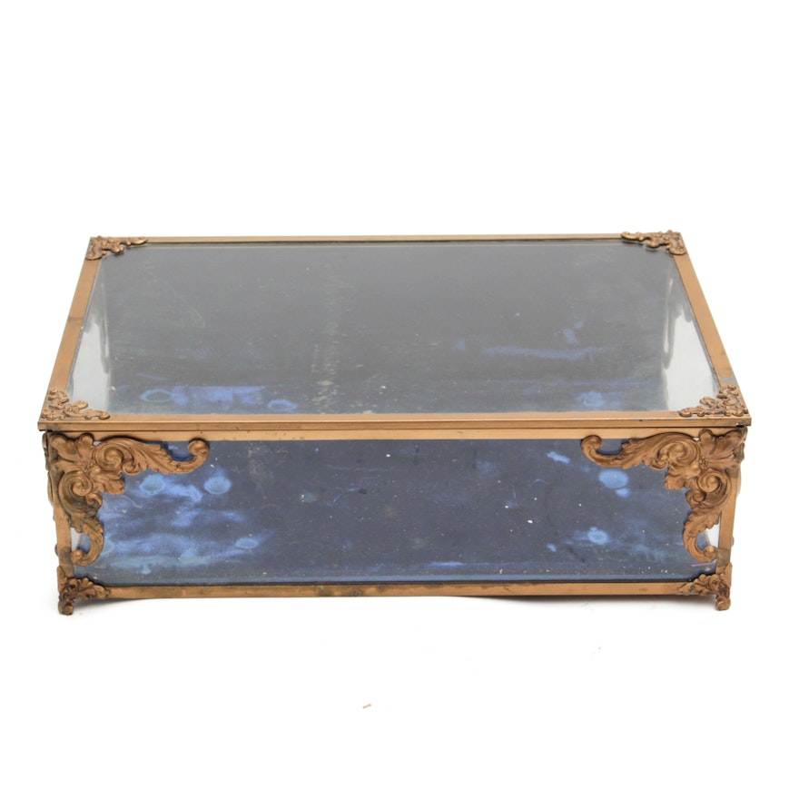 Antique Glass and Metal Display Box