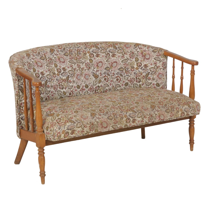 Needlepoint Style Upholstered Settee, Mid to Late 20th Century