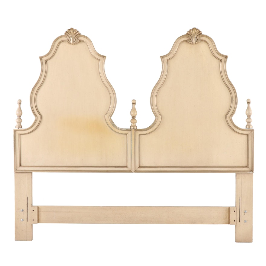 Painted French Provincial Style Full Size Headboard, Mid-20th Century