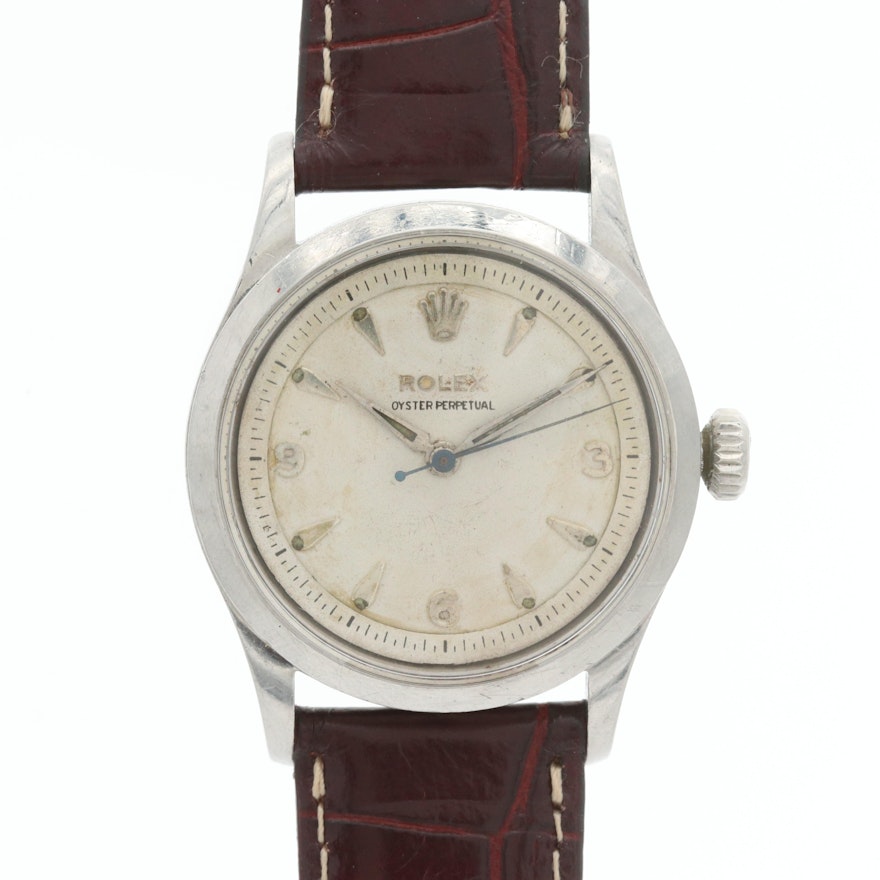 Vintage Rolex Oyster Perpetual Semi Bubbleback Wristwatch, 1954