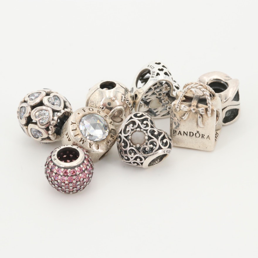 Sterling Silver Charms Featuring Pandora, Chamille and Moonstone