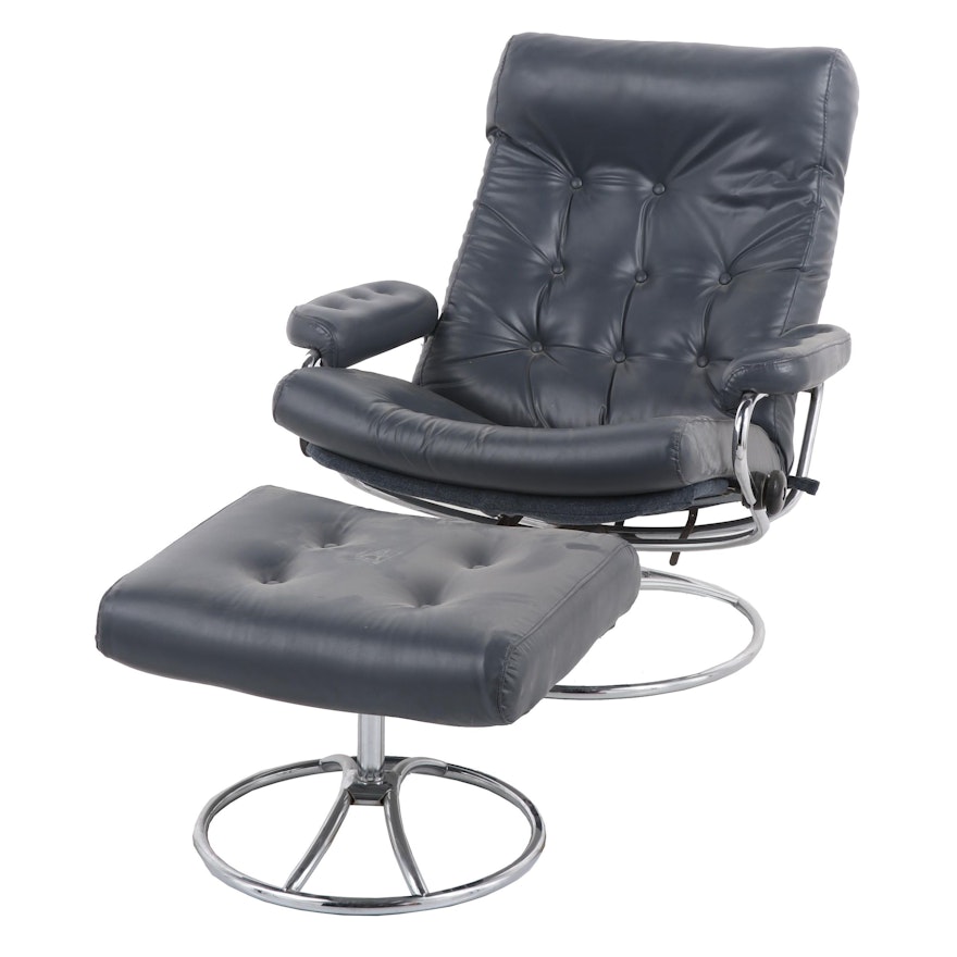 Leather Reclining Office Chair with Matching Ottoman