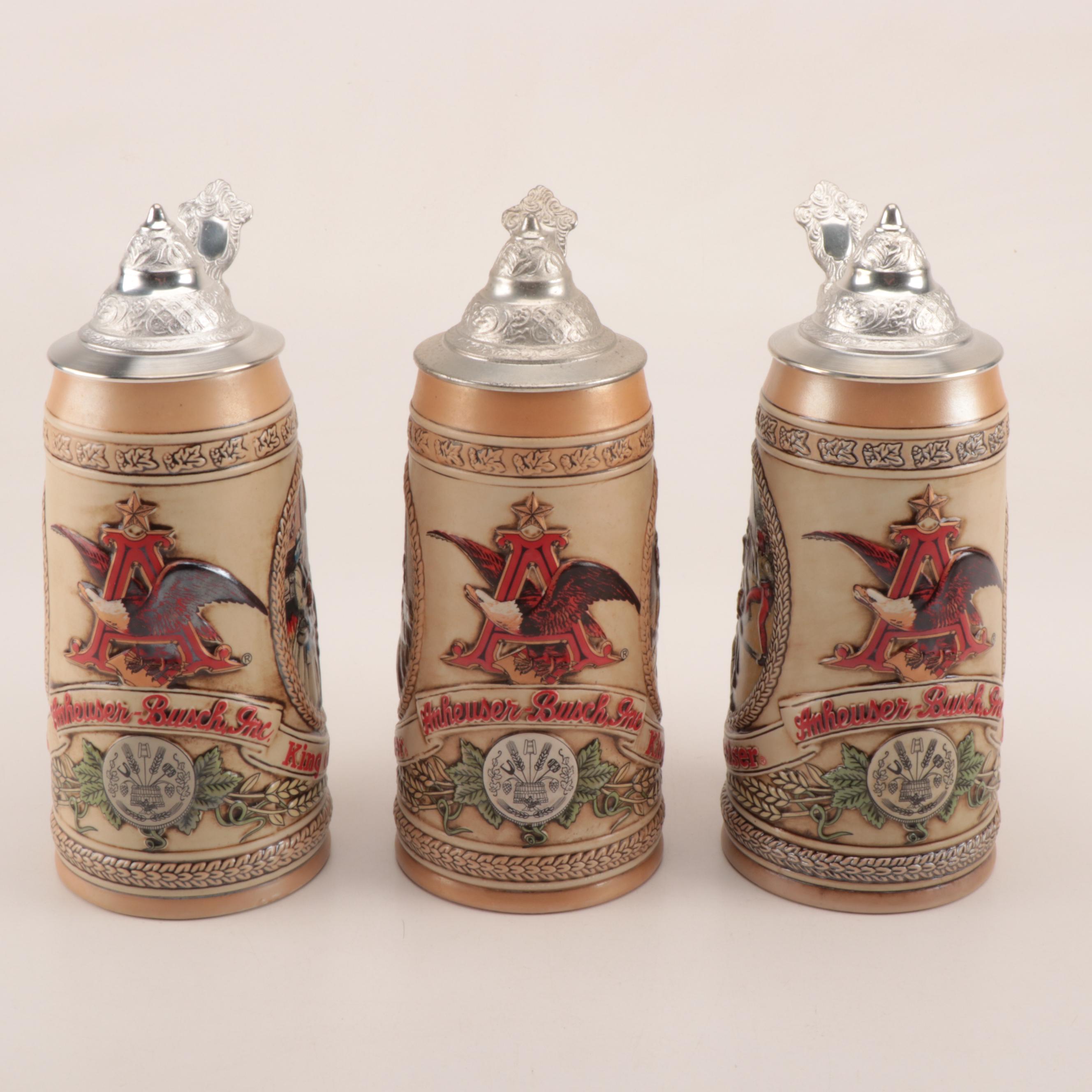 Anheuser-Busch Beer Steins including 1996 Membership Stein