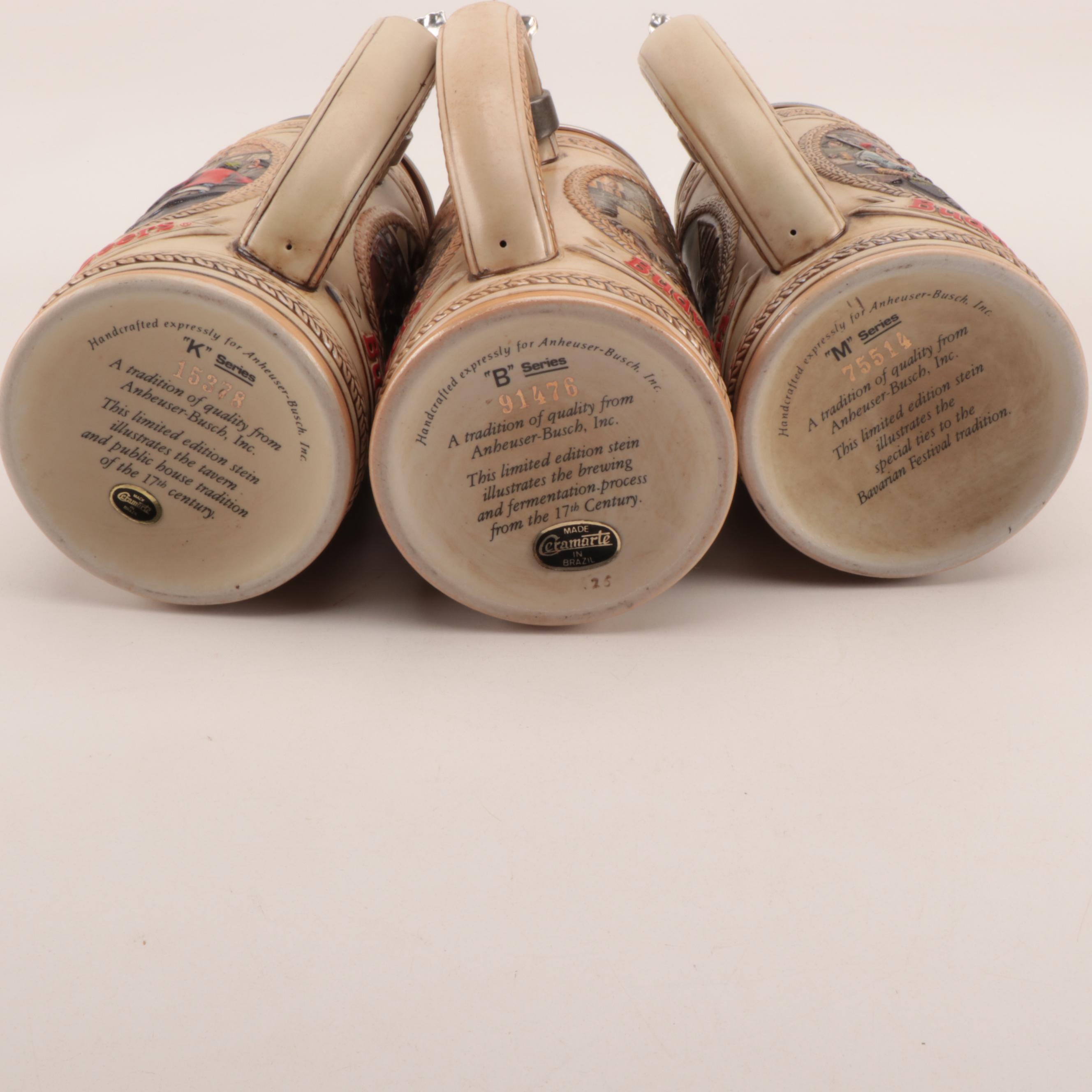 Anheuser-Busch Beer Steins including 1996 Membership Stein