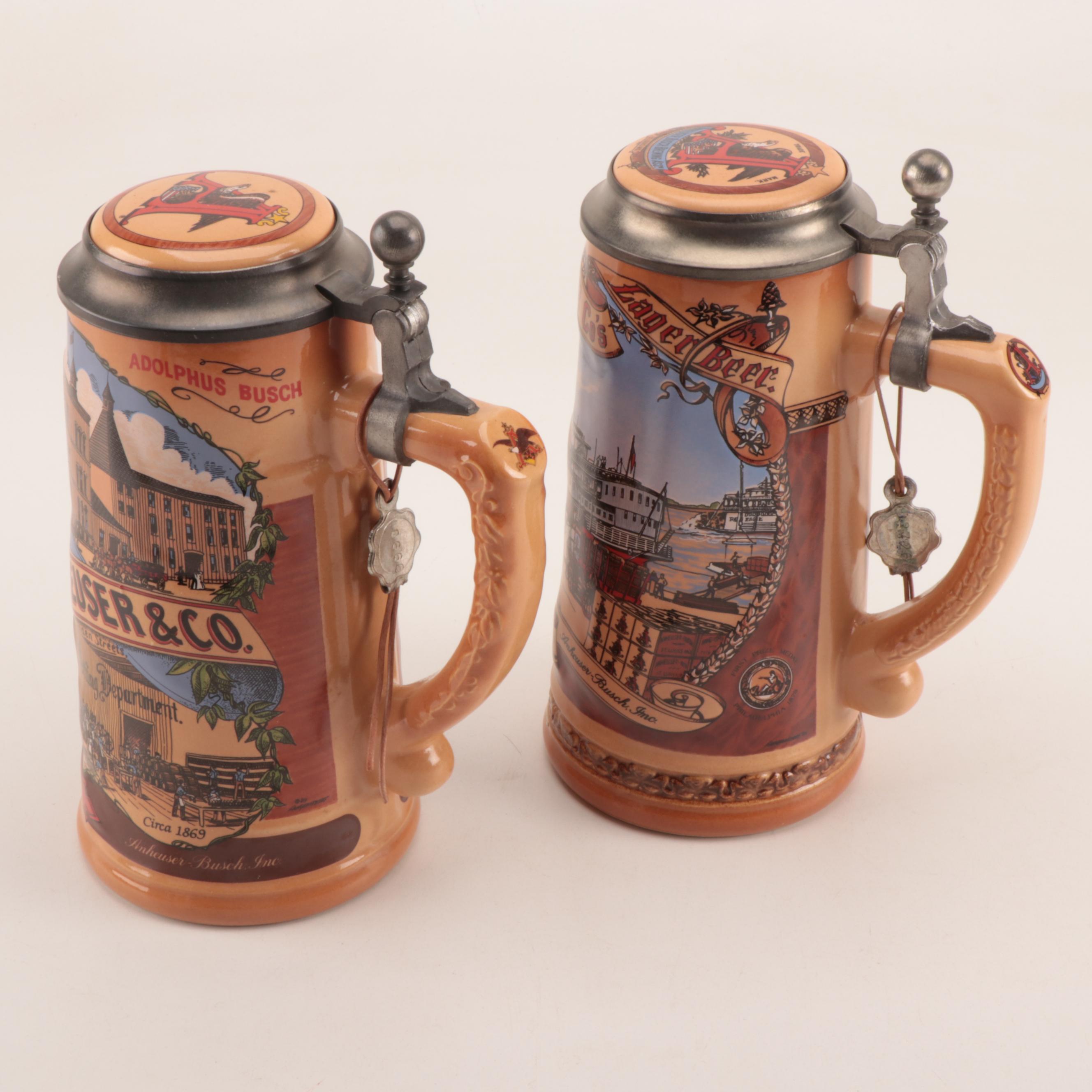 Anheuser-Busch Beer Steins including 1996 Membership Stein