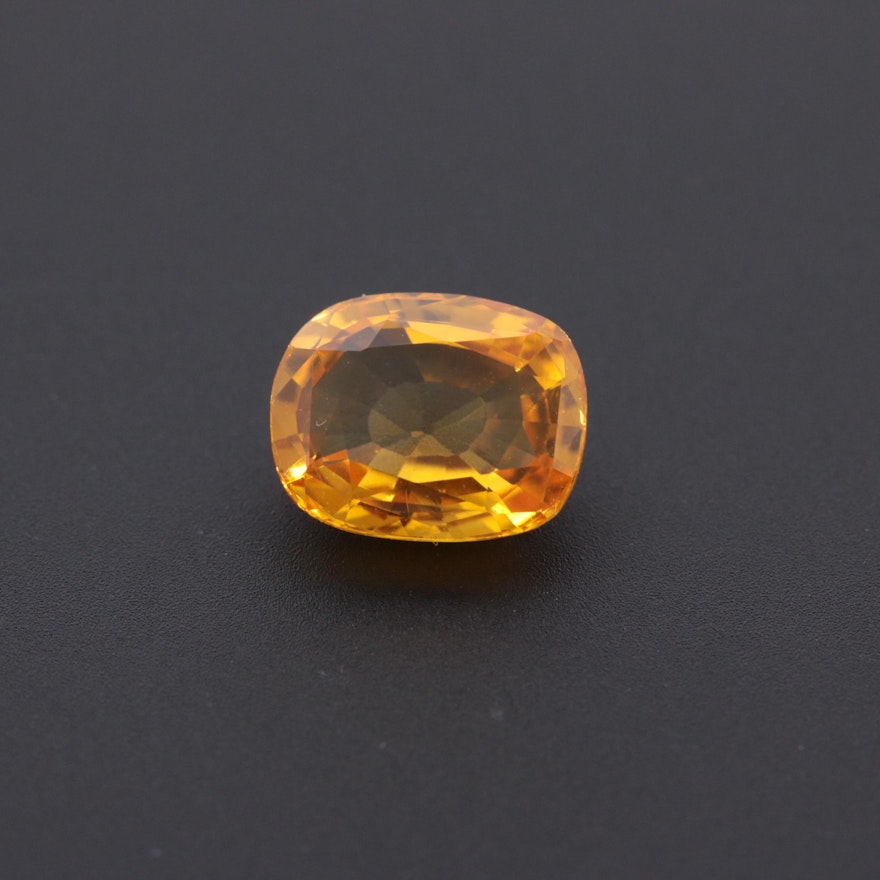 Loose 1.86 CT Yellow Sapphire Gemstone