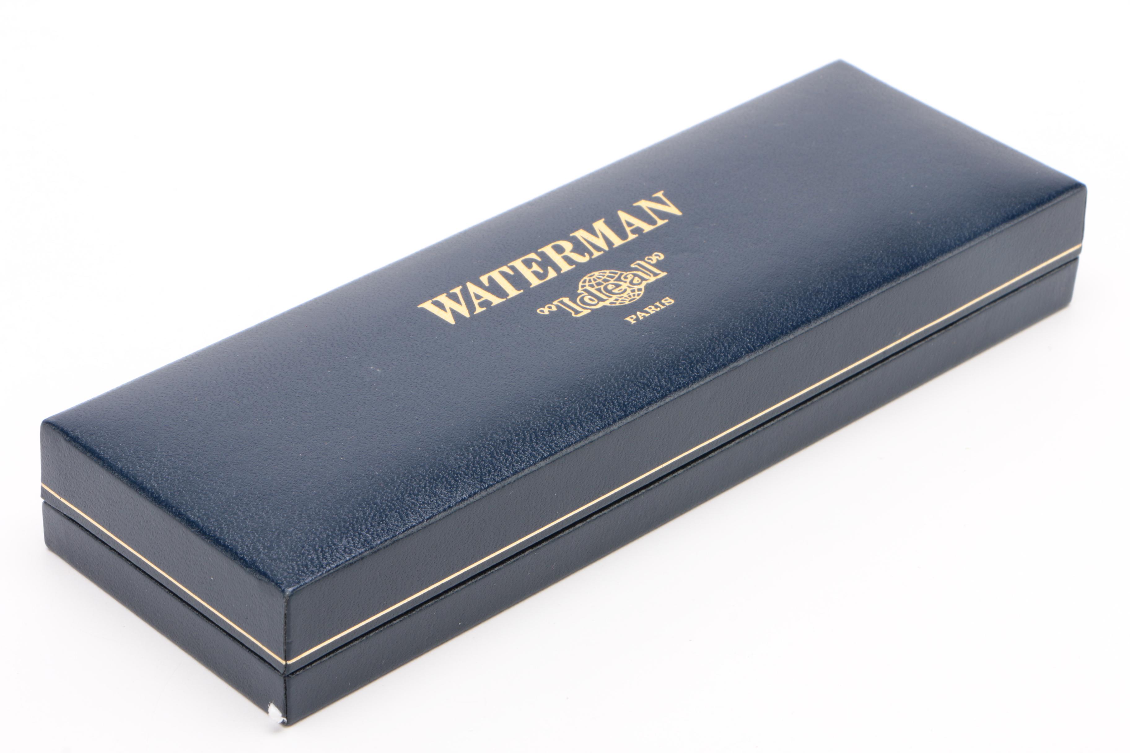 Waterman Sterling Silver "Gentleman" Fountain Pen with 18K Gold Nib, 1980s