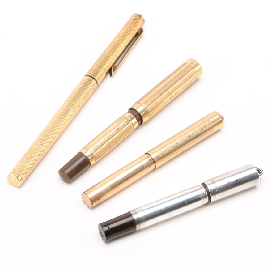 Gold Filled and Sterling Ring Top Fountain Pens Featuring Wahl and Waterman's