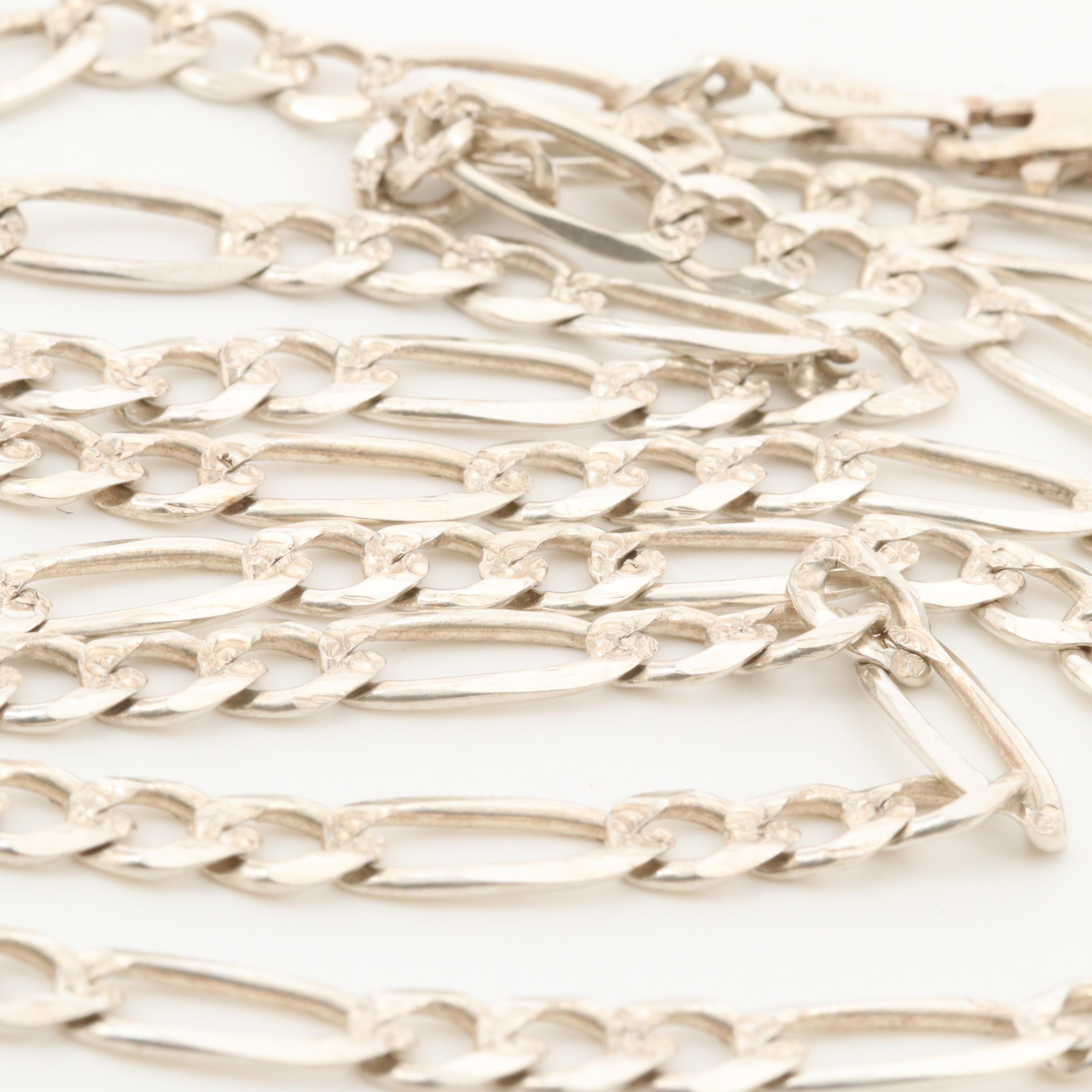 Mexican Sterling Silver Figaro Chain