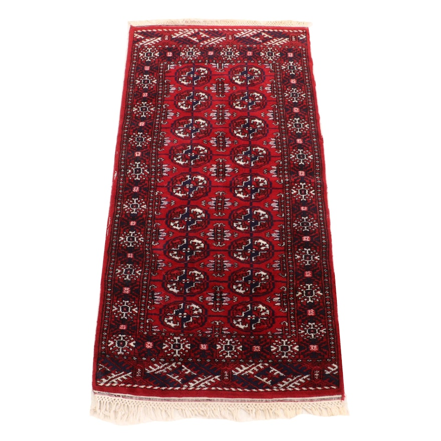 Hand-Knotted Persian Turkoman Bokhara Wool Rug