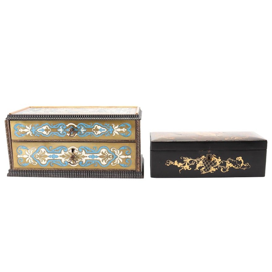 Hand-Painted and Lacquerware Boxes, Antique