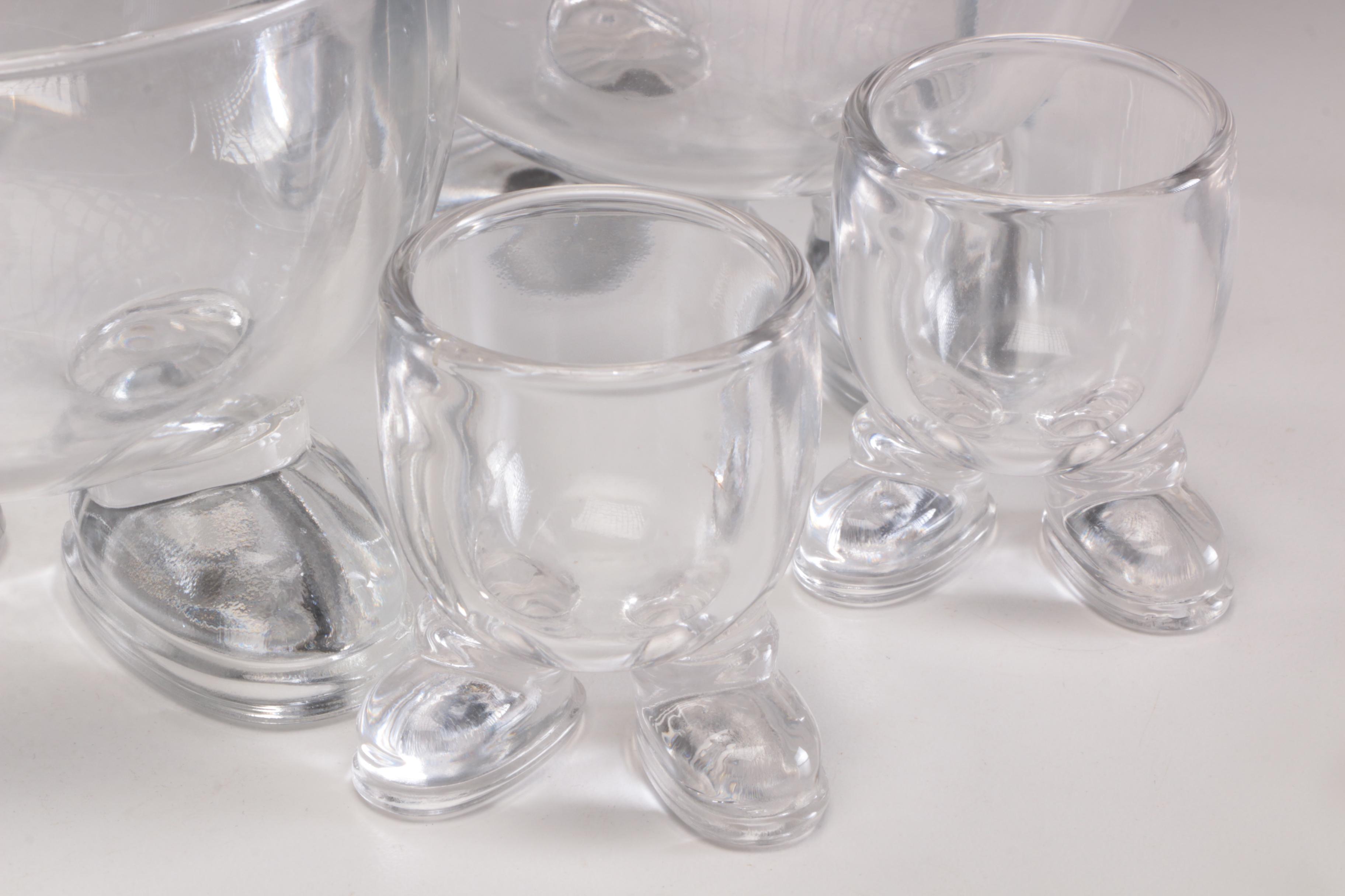 Arc International Glass Cereal Bowls and Egg Cups with Feet