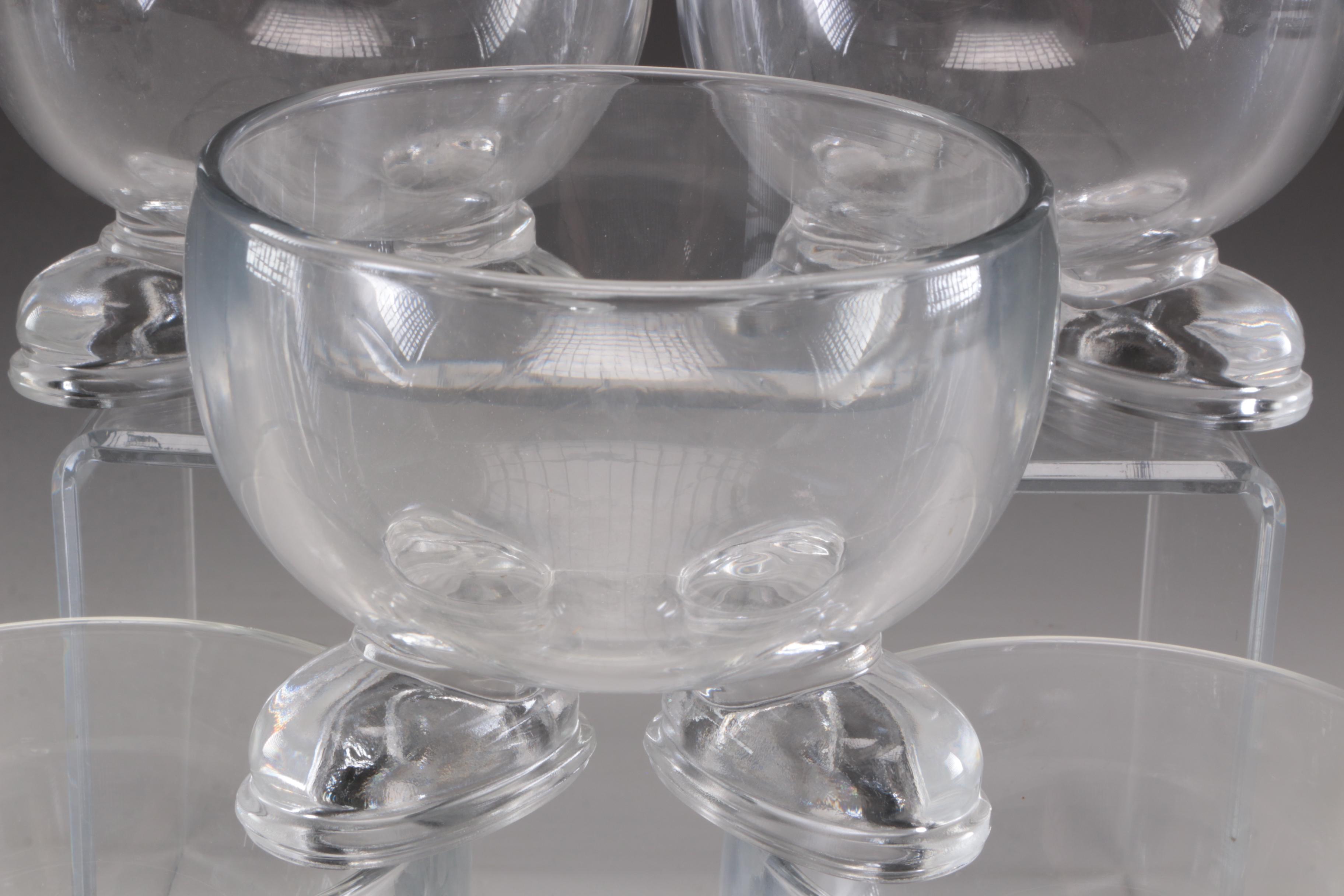 Arc International Glass Cereal Bowls and Egg Cups with Feet